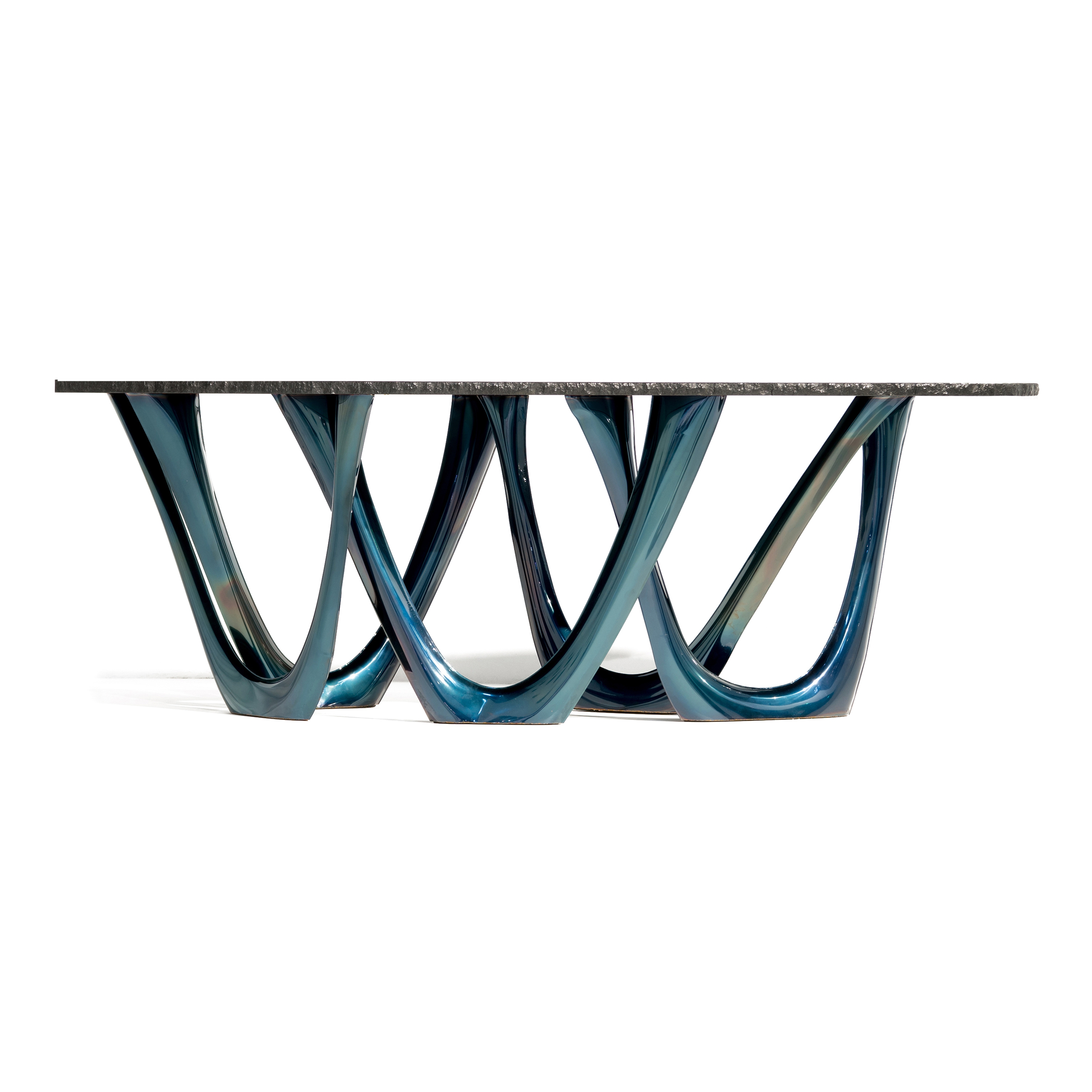 Mostrar el producto G-Table Cosmos With Cosmic Blue Base and Oval Granite Top by Zieta del fabricante Zieta