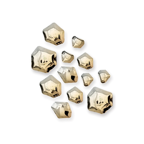 Kamyki Set Of 12 Heat Flamed Gold
