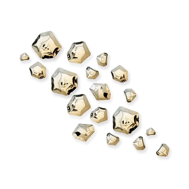 Kamyki Set Of 18 Heat Flamed Gold
