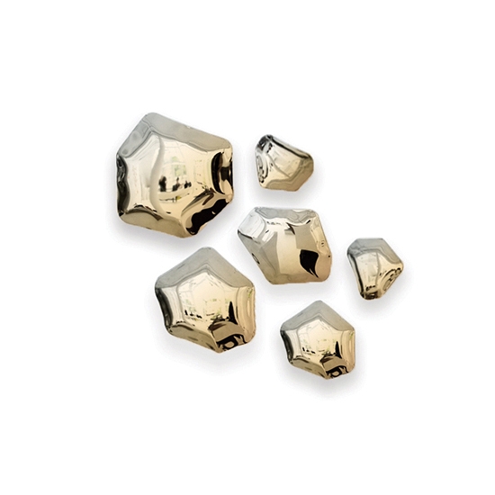 Kamyki Set Of 6 Heat Flamed Gold