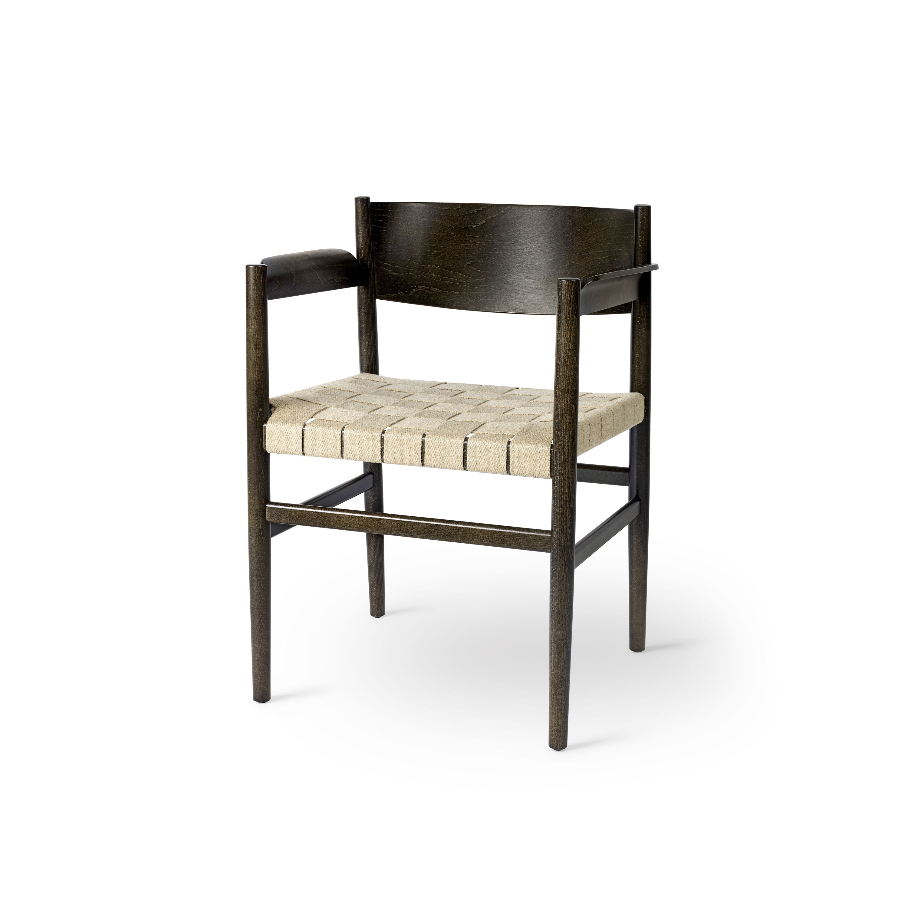 Nestor - Sirka Grey Stained Beech with Natural Linen Belt Seat