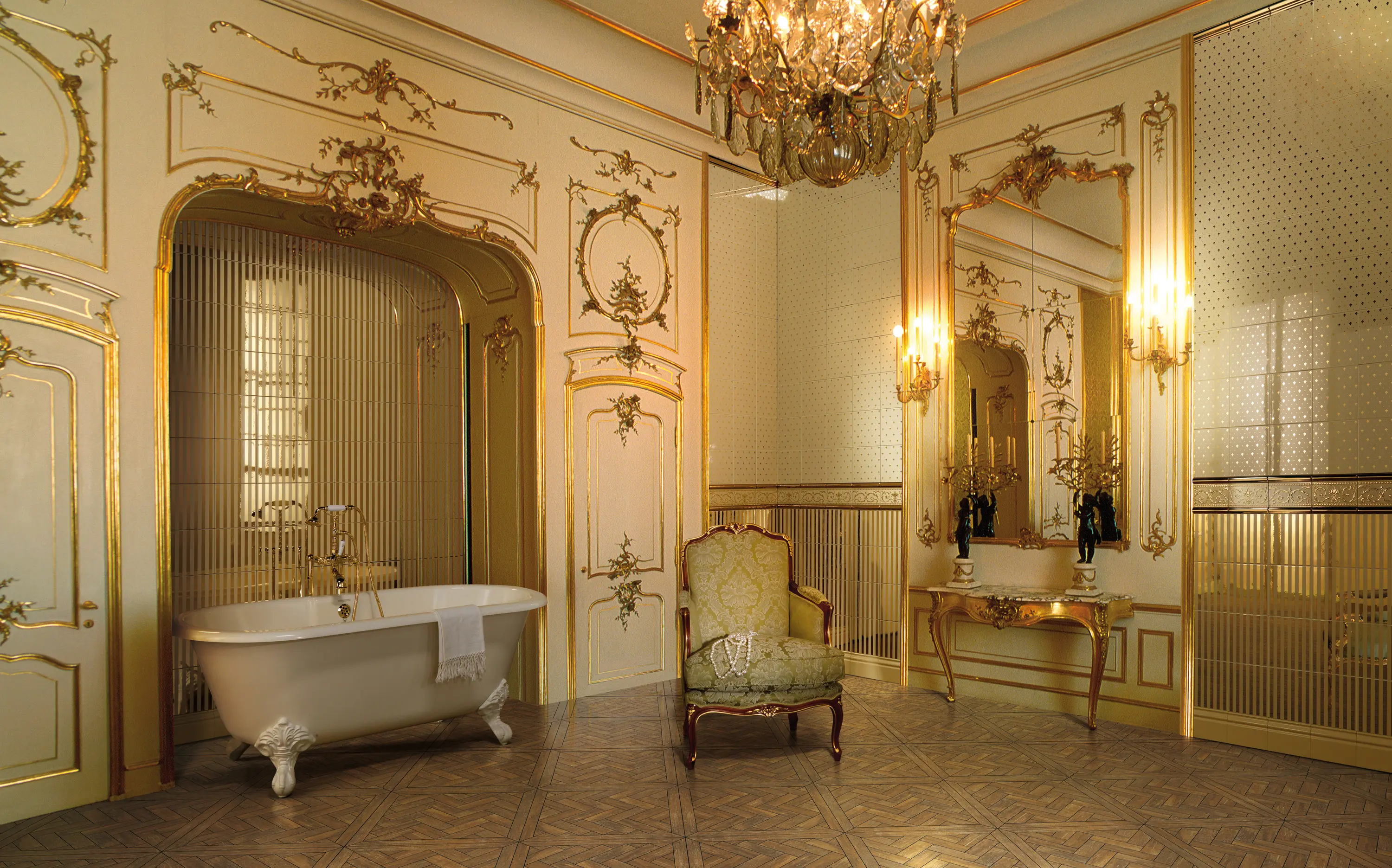 Petracer's Ceramics - Grand Elegance Gold narciso B oro su blu