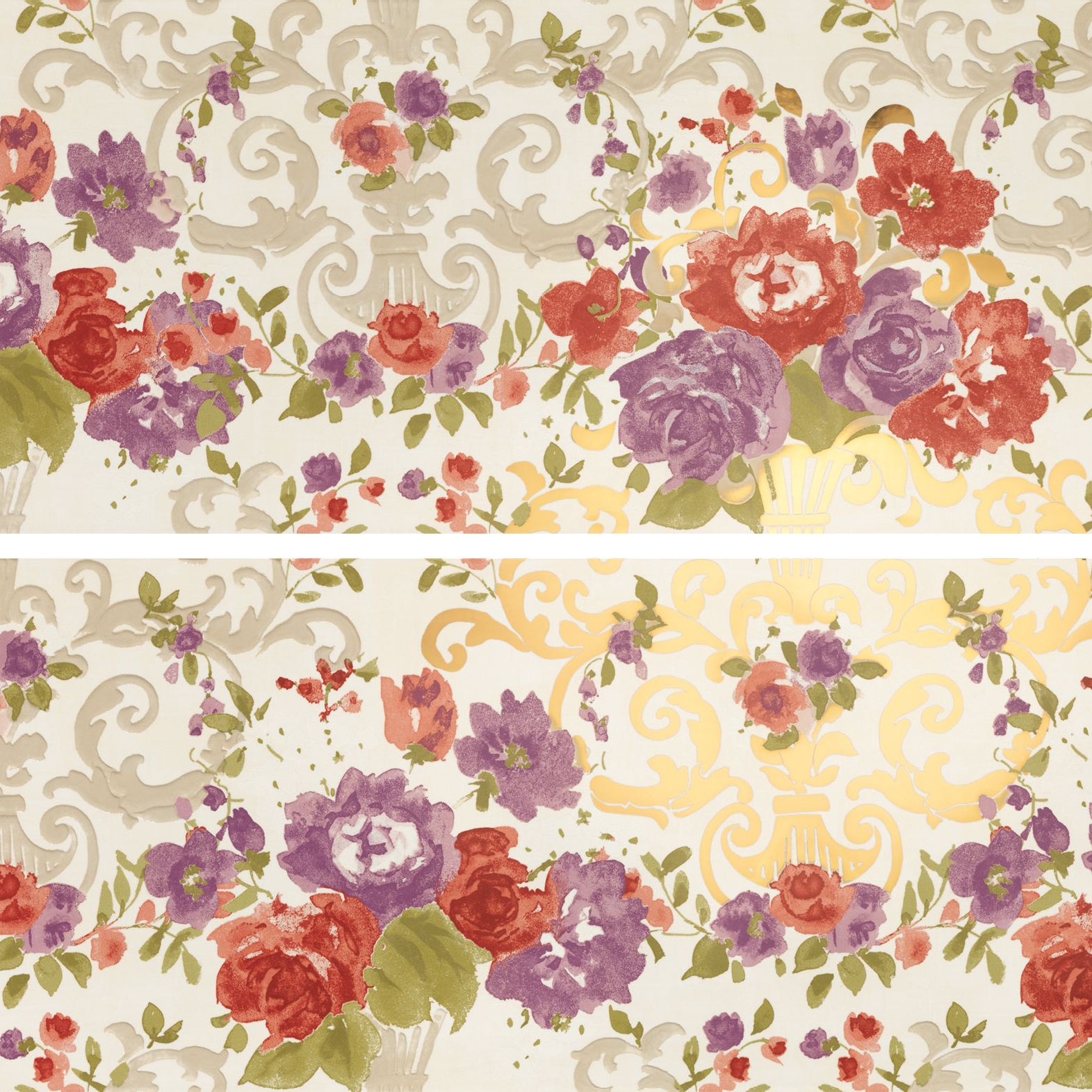 Mostrar el producto Primavera Romana fioritura su bianco oro del fabricante Petracer's Ceramics