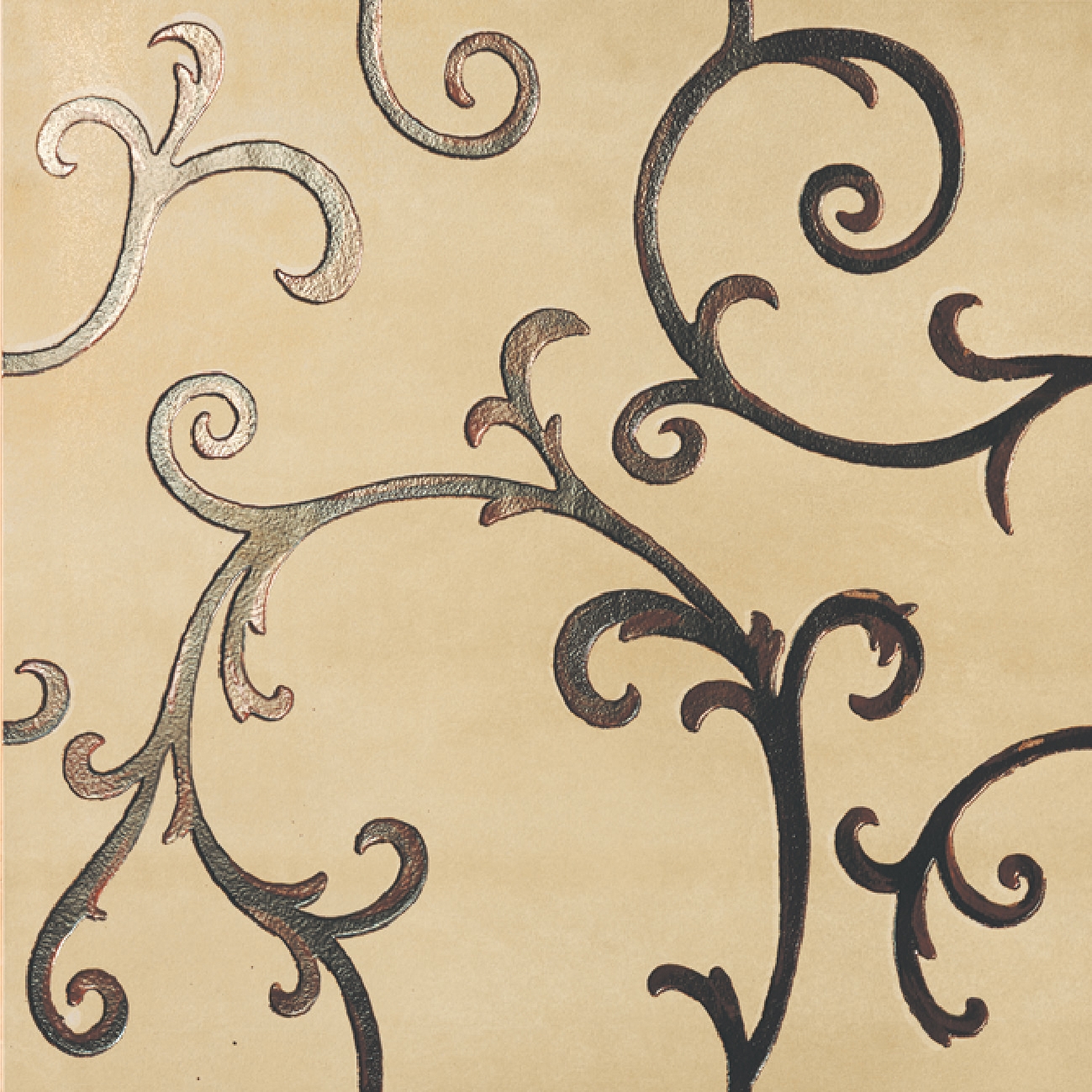 Display product Rinascimento Decorata sabbia rame from manufacturer Petracer's Ceramics
