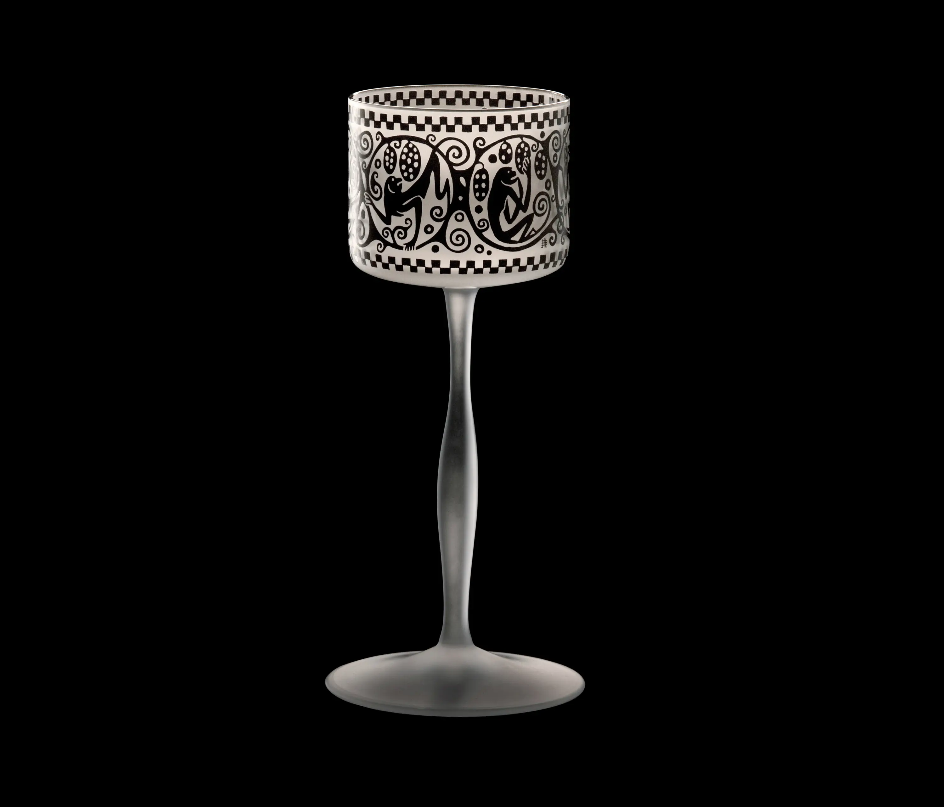 LOBMEYR - Goblet with monkey frieze