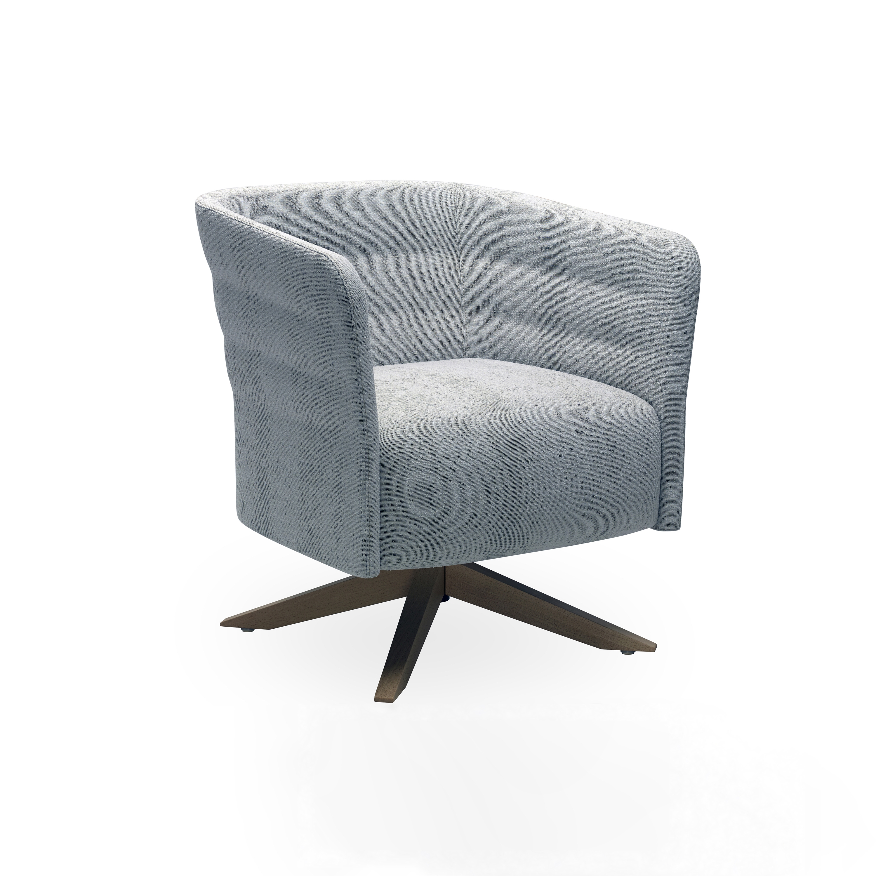 Cell 72 Swivel upholstered easy chair with armrests with 4-spoke base