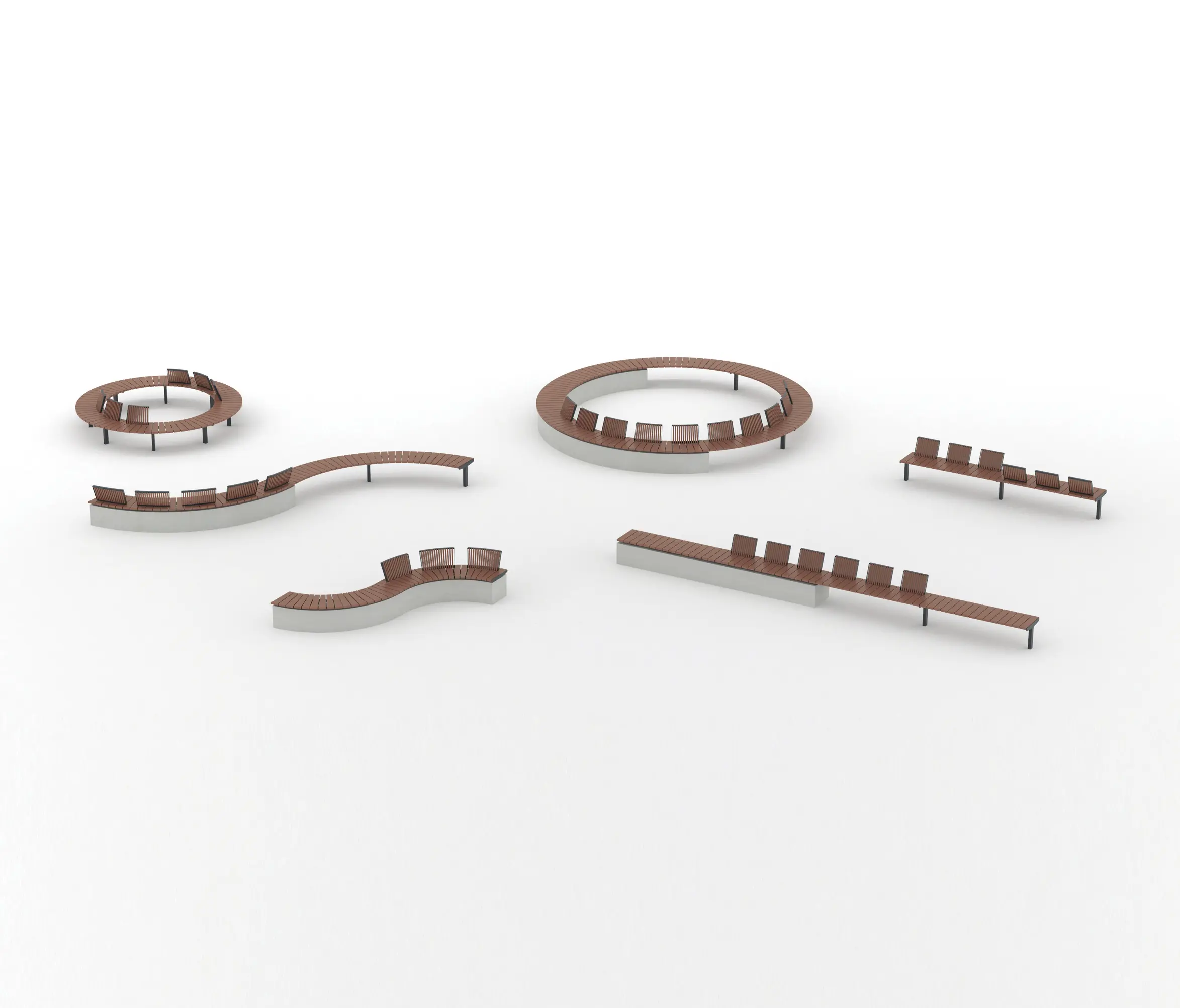 mmcité - vera solo | Modular curved extended benches