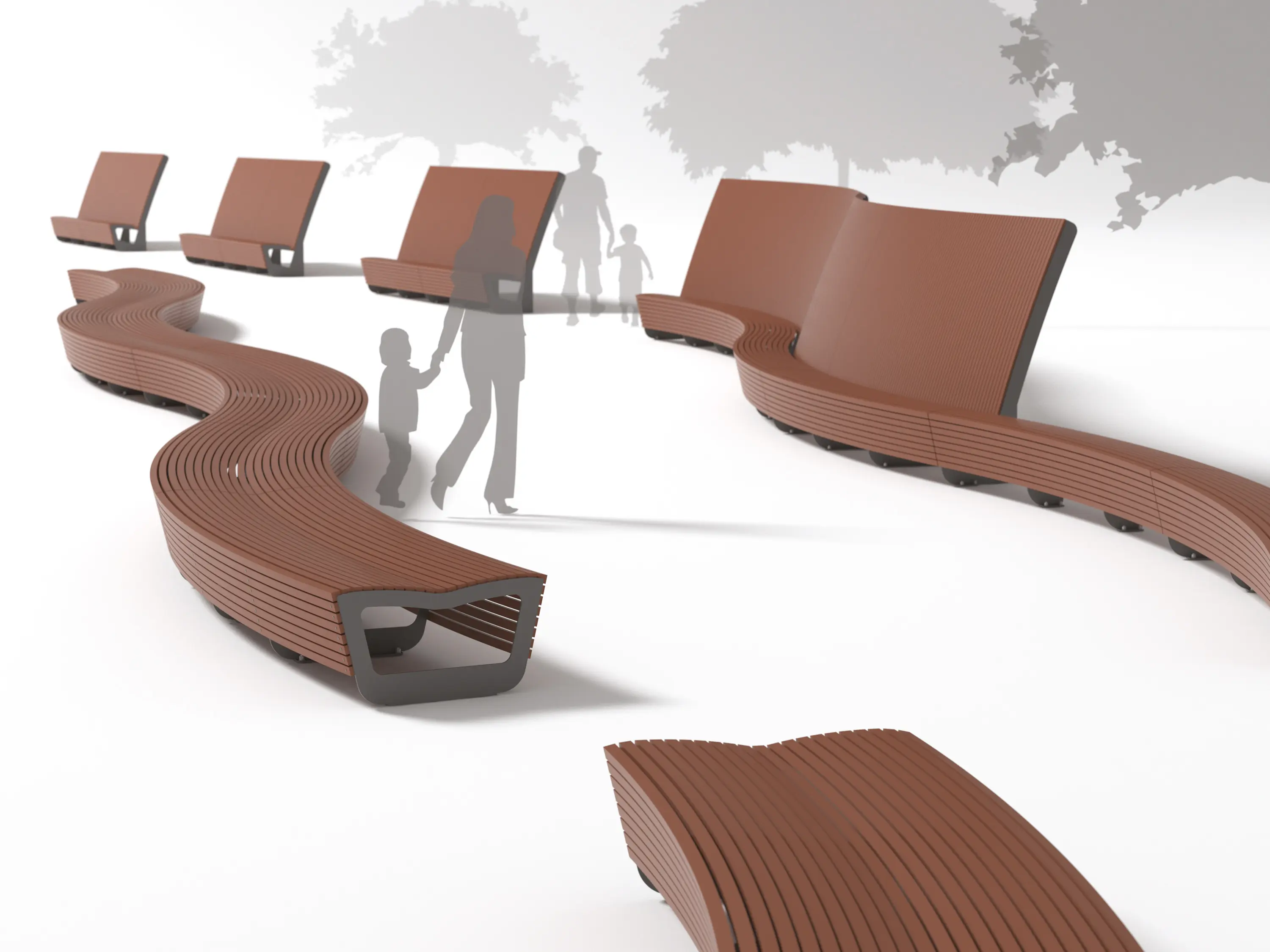 mmcité - landscape | Park bench with high backrest