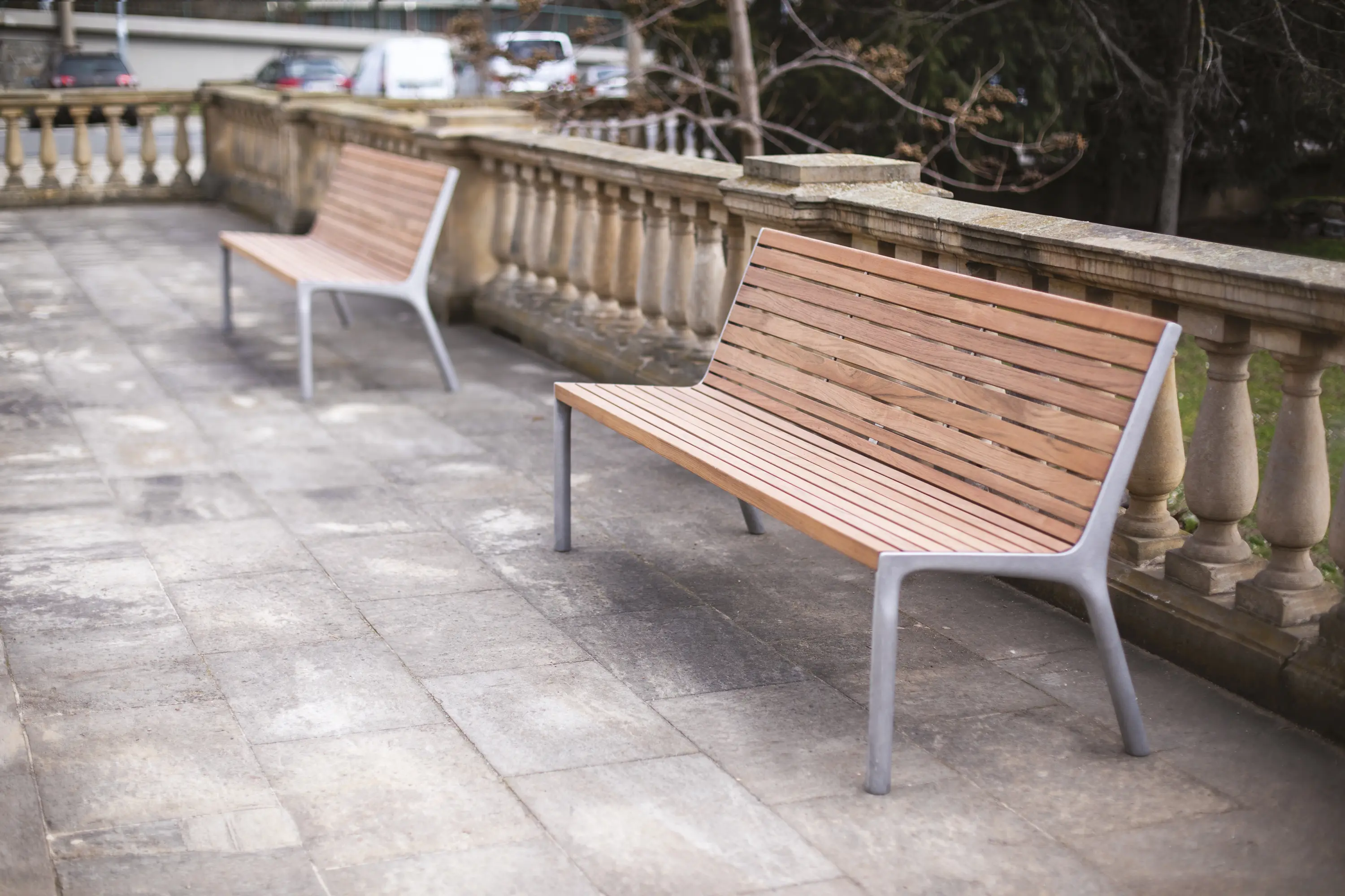 mmcité - vltau | Park bench with backrest