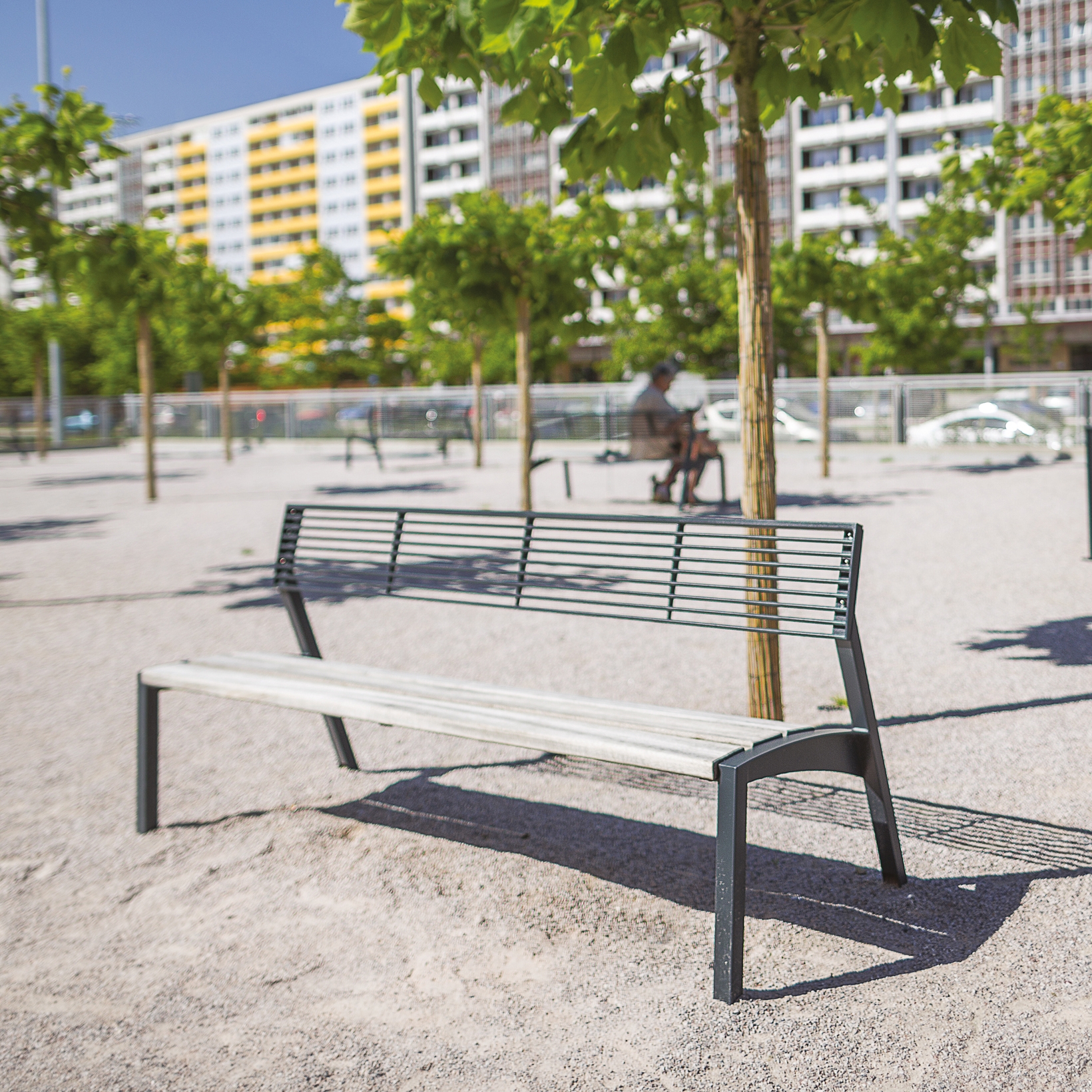 Display product vera | Bench with backrest from manufacturer mmcité