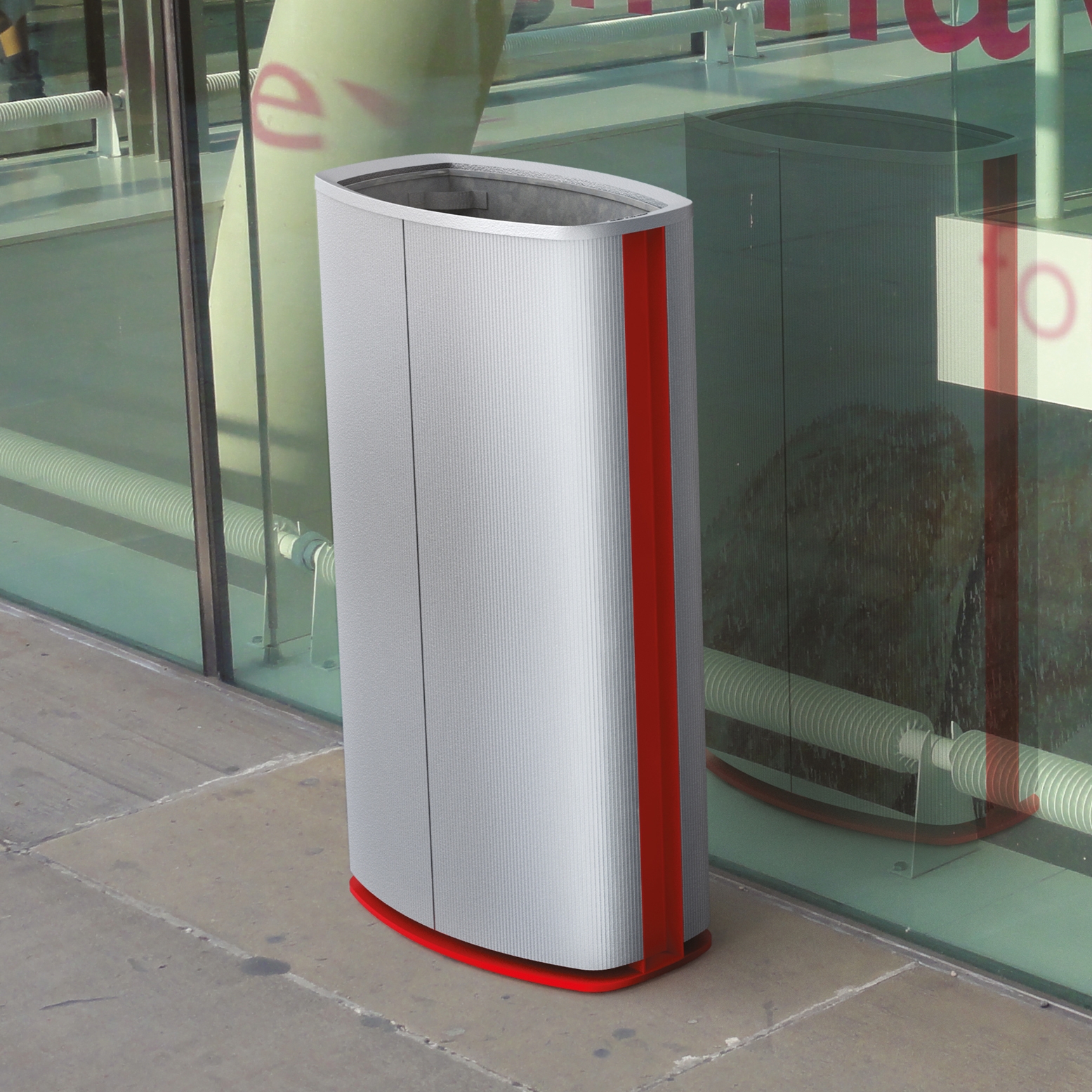minium | Litter bin with aluminum sheating