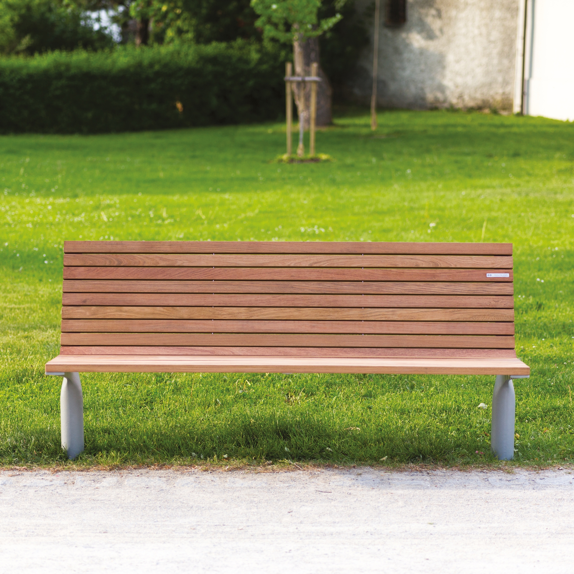 Display product vltau | Park bench with backrest from manufacturer mmcité