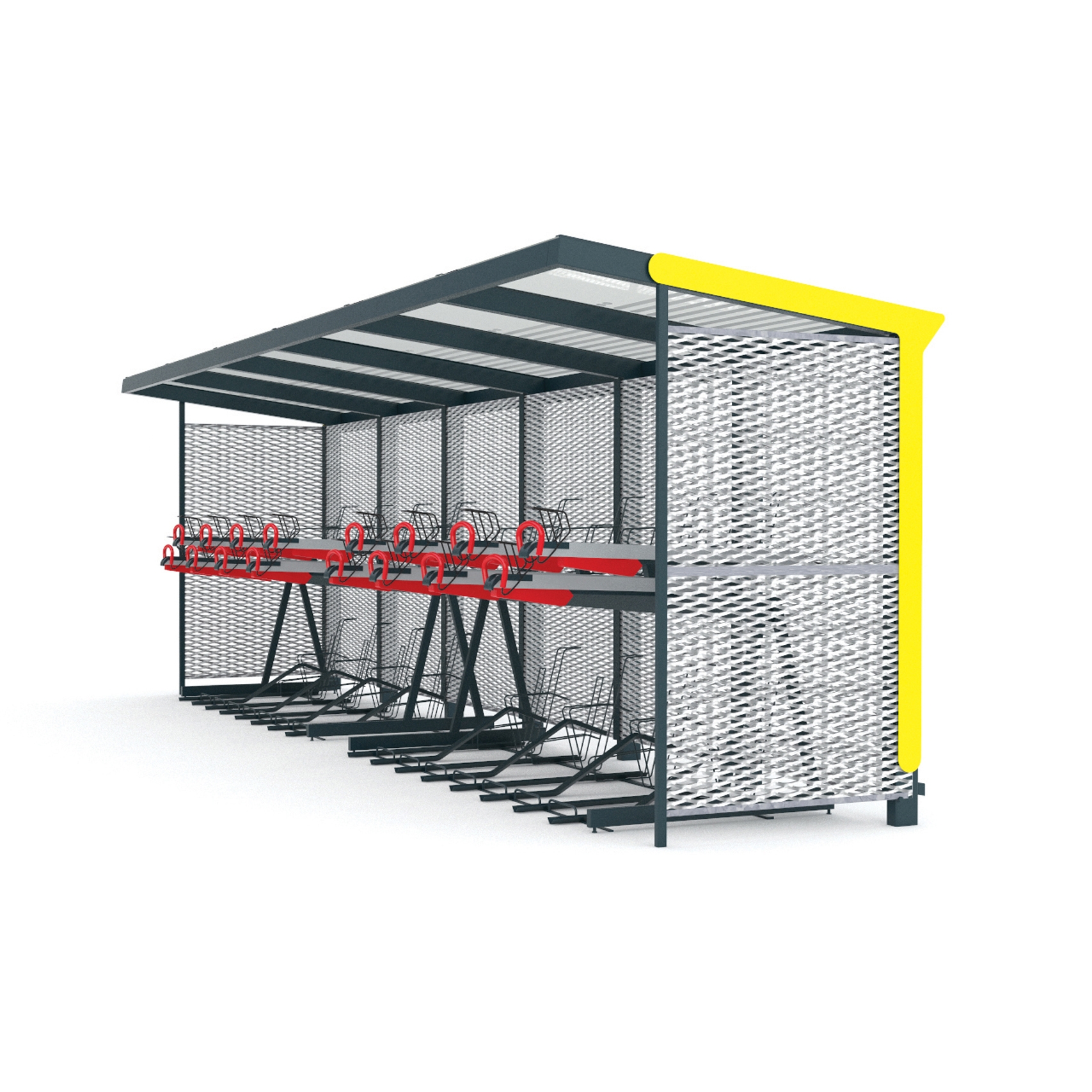 Display product aureo velo | Shelter with two-tier bicycle parking from manufacturer mmcité