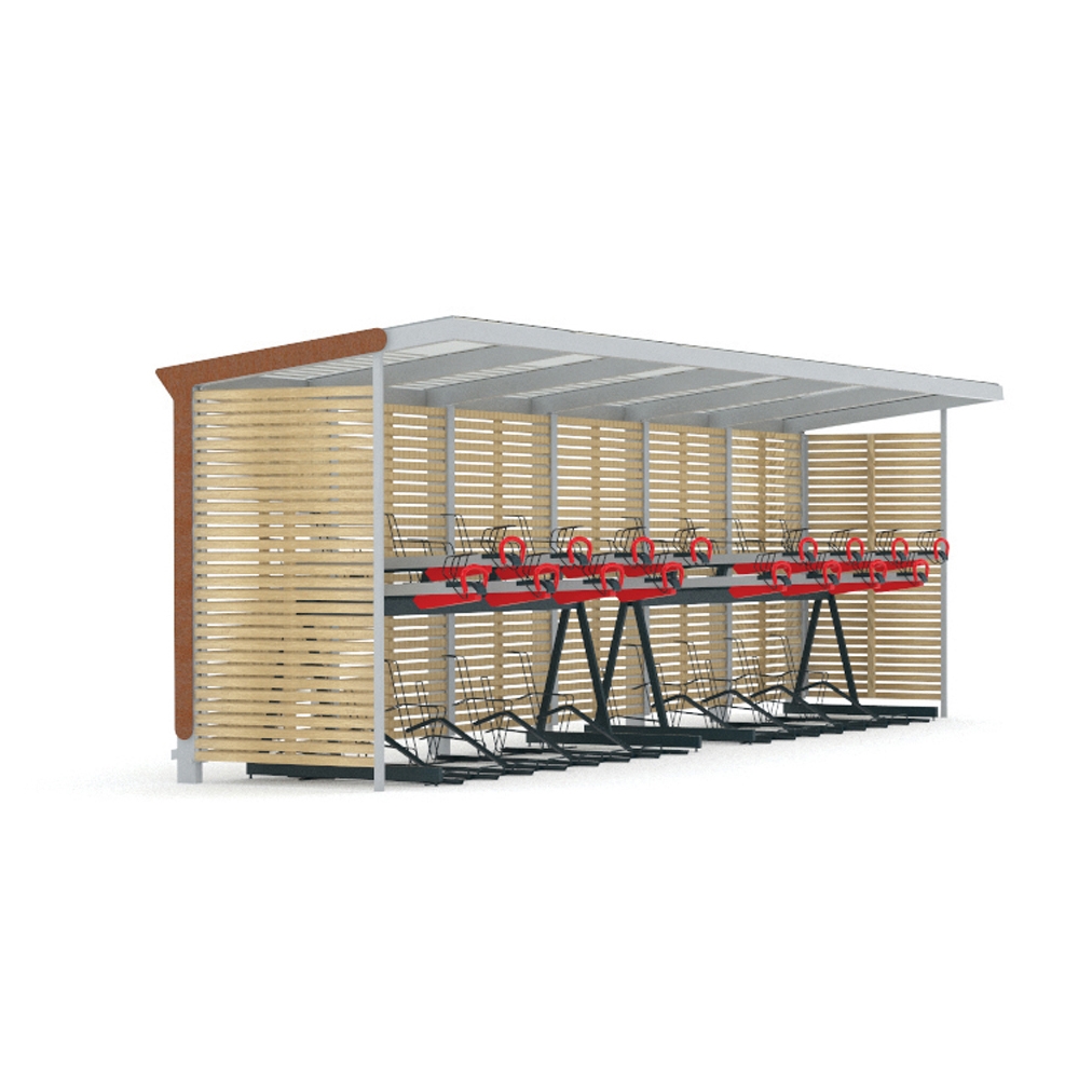 Display product aureo velo | Shelter with two-tier bicycle parking from manufacturer mmcité