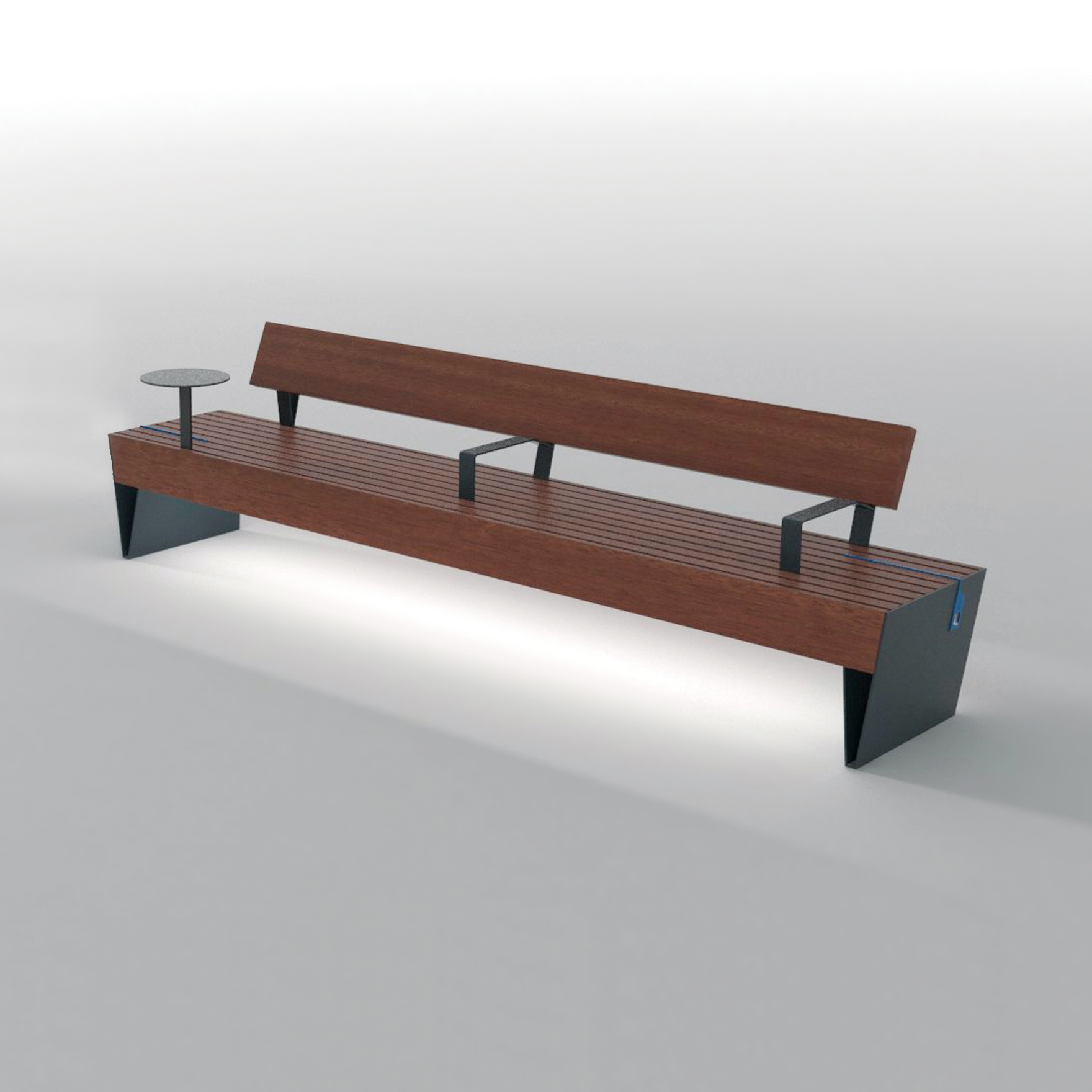Display product blocq | Park bench with armrest from manufacturer mmcité