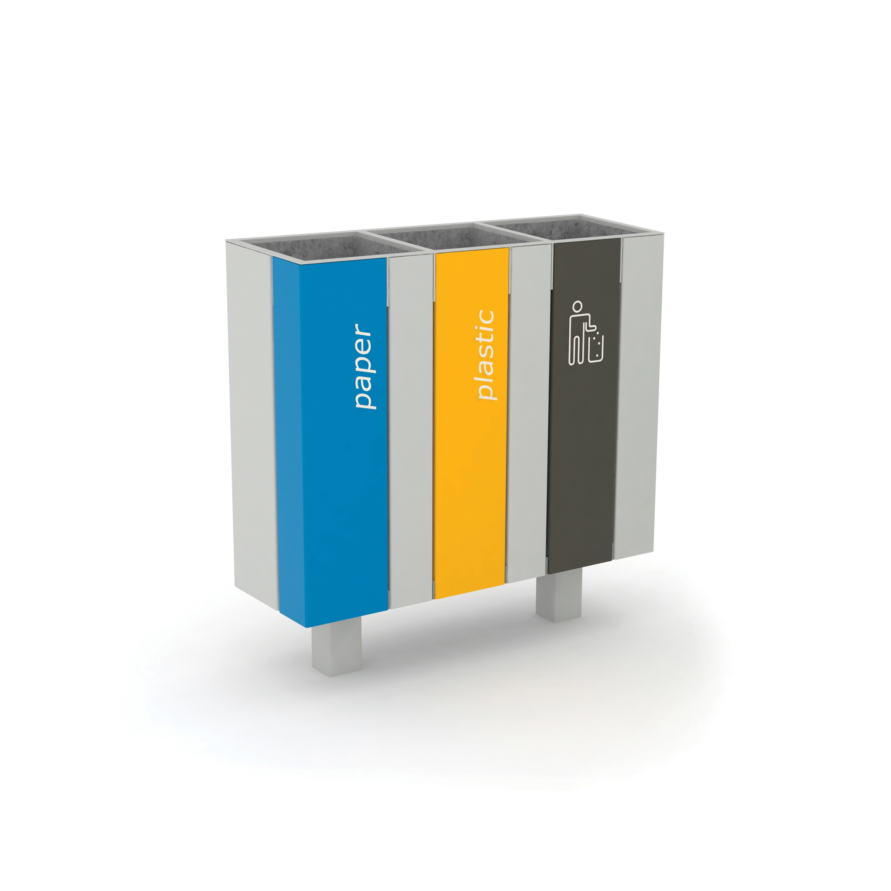 Display product nanuk | Litter bin triple from manufacturer mmcité