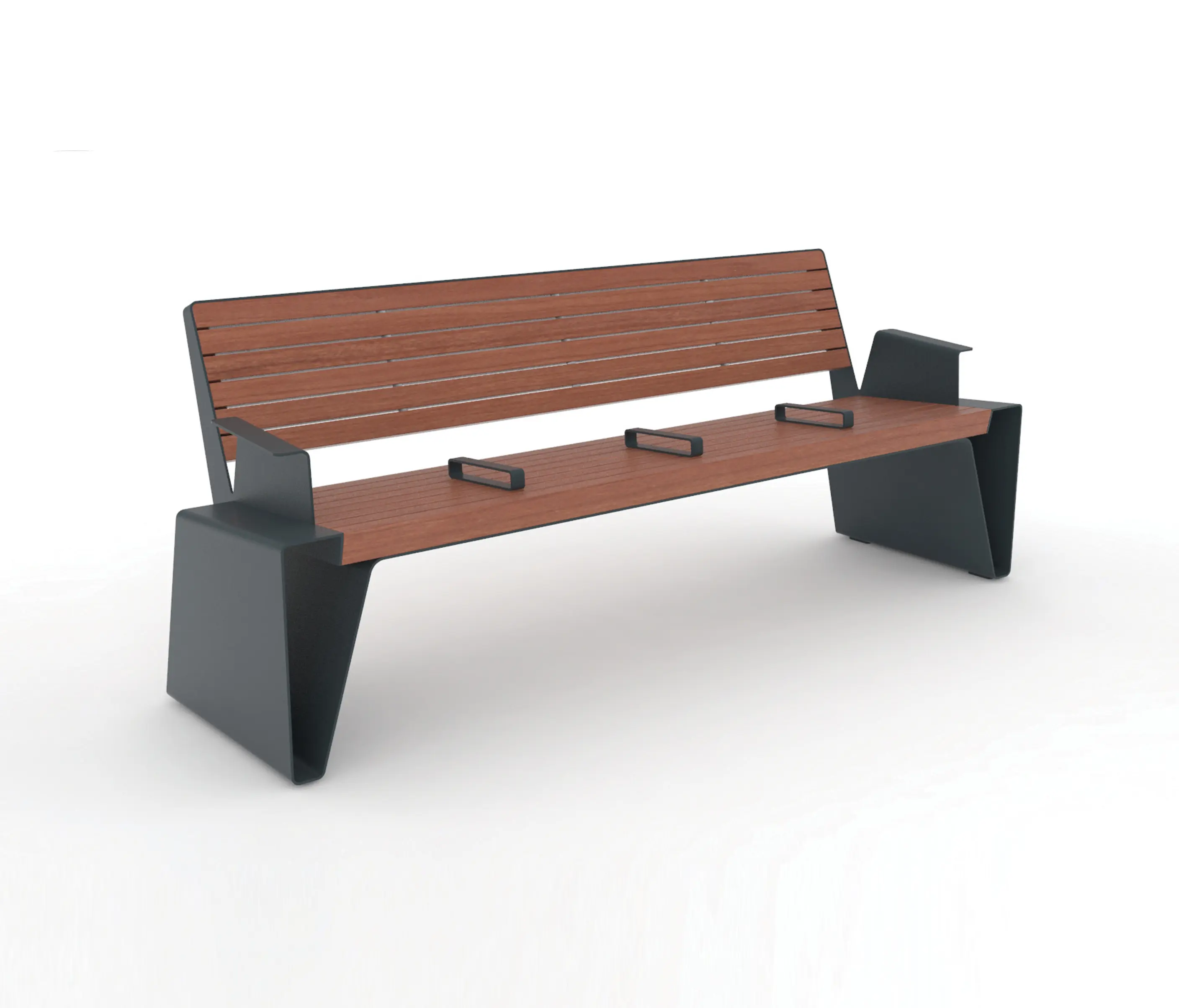 mmcité - radium | Park bench with armrest