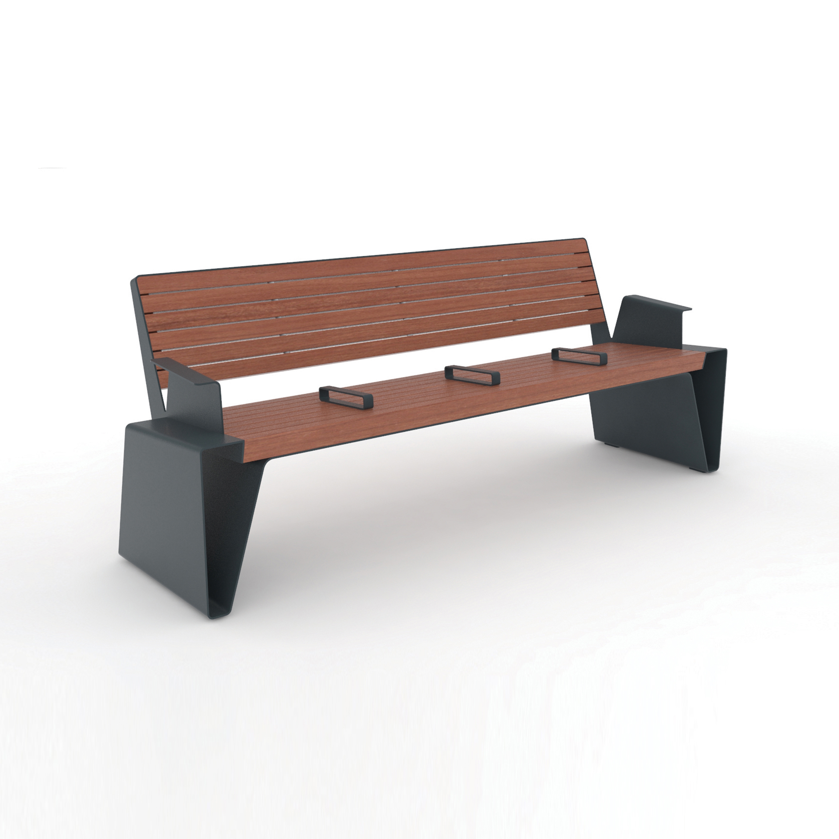 Display product radium | Park bench with armrest from manufacturer mmcité
