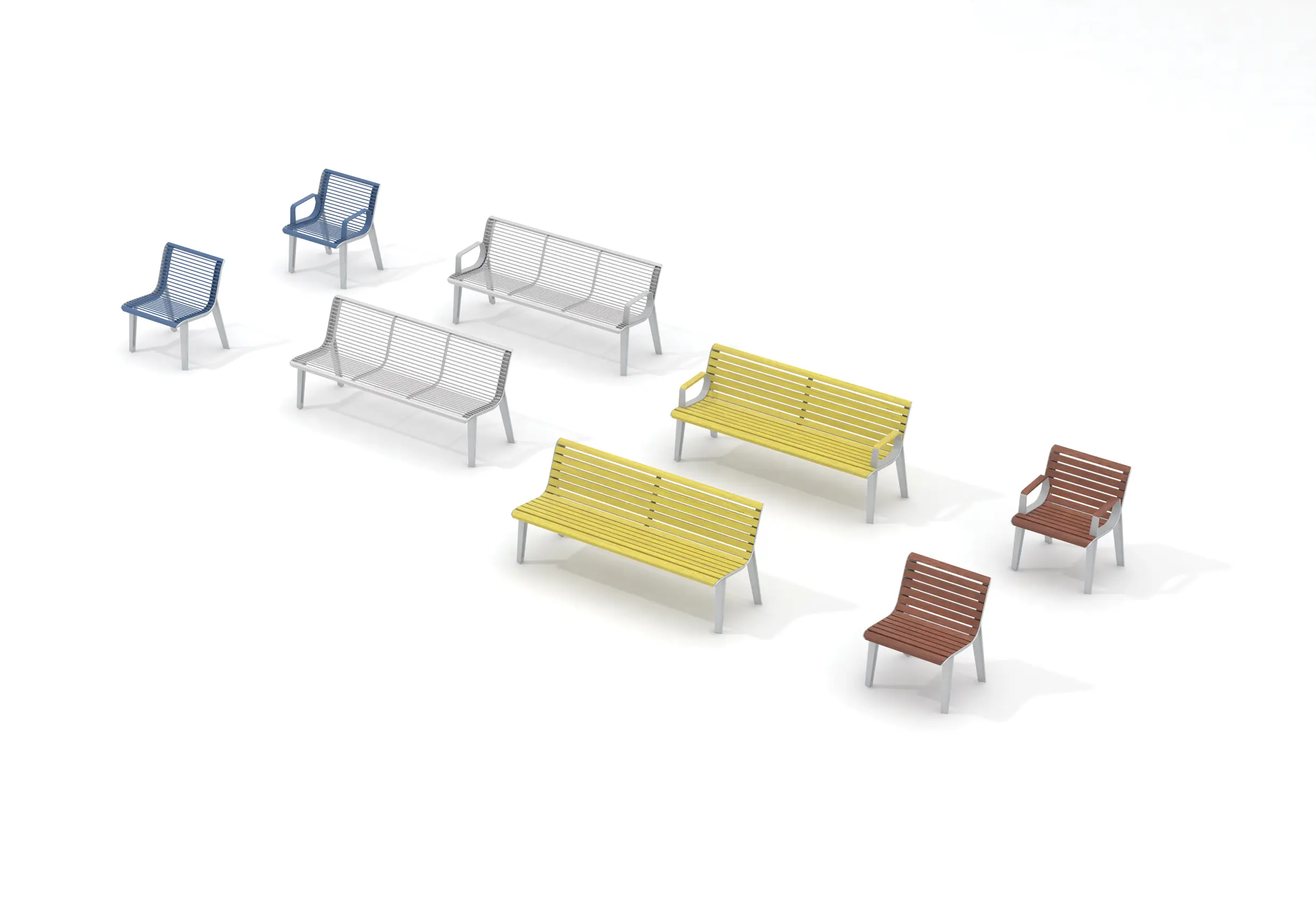 mmcité - emau | park bench with backrest and armrest