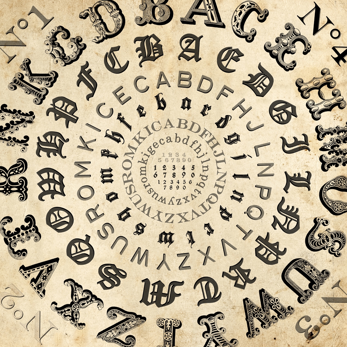 Display product Alphabetical Swirl from manufacturer Wall&decò