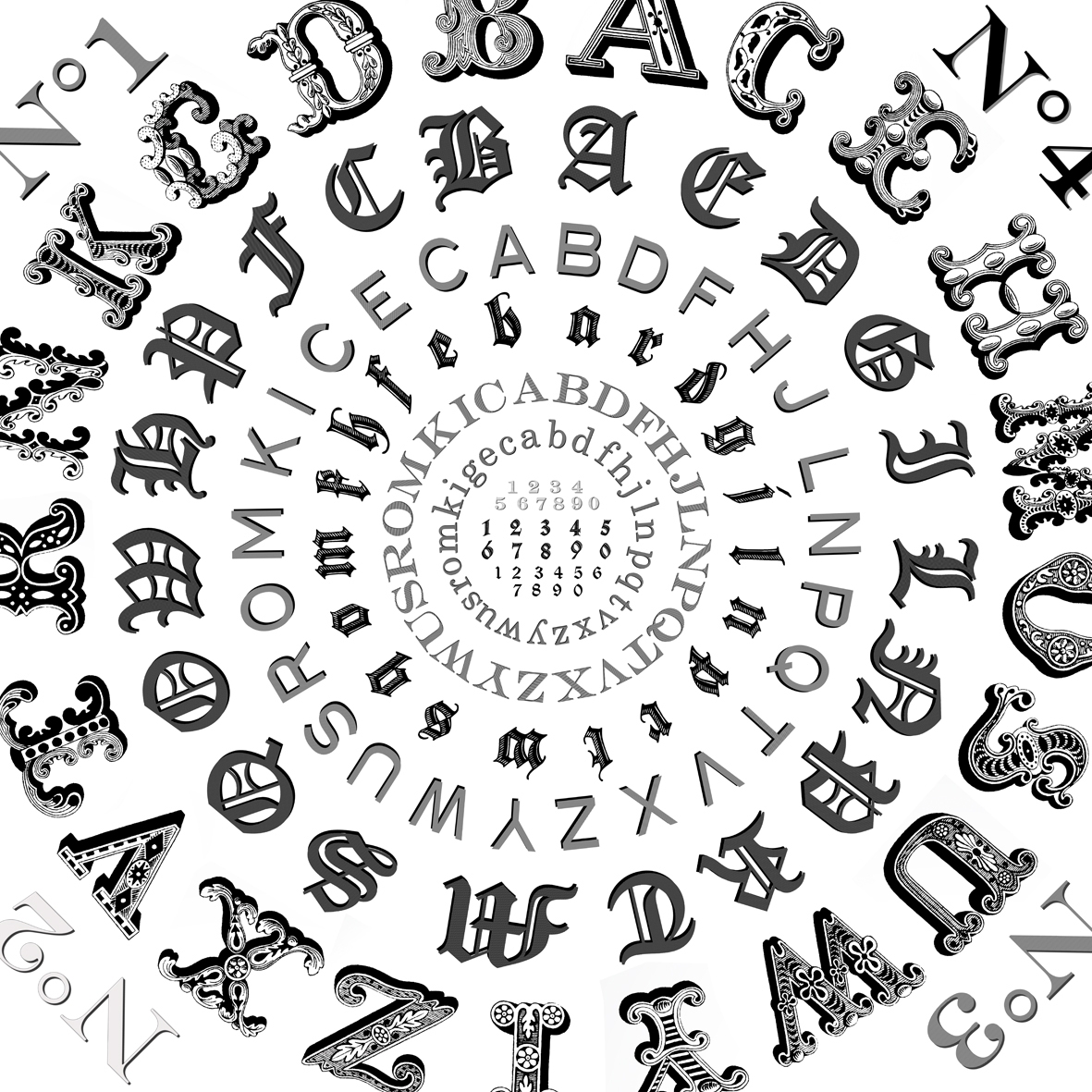Alphabetical Swirl