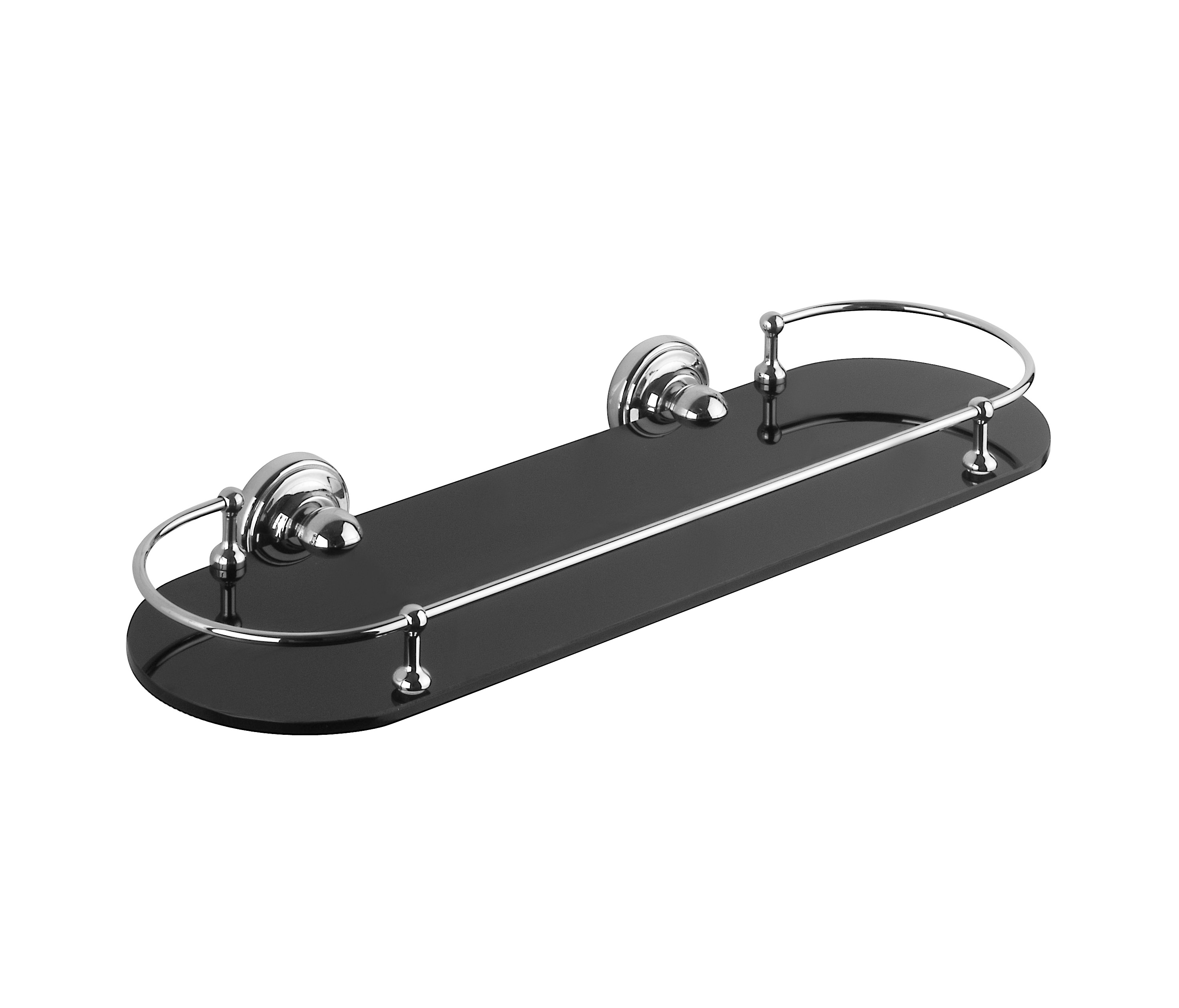 Display product Vienna wall shelf, black glass, 450 mm from manufacturer Aquadomo