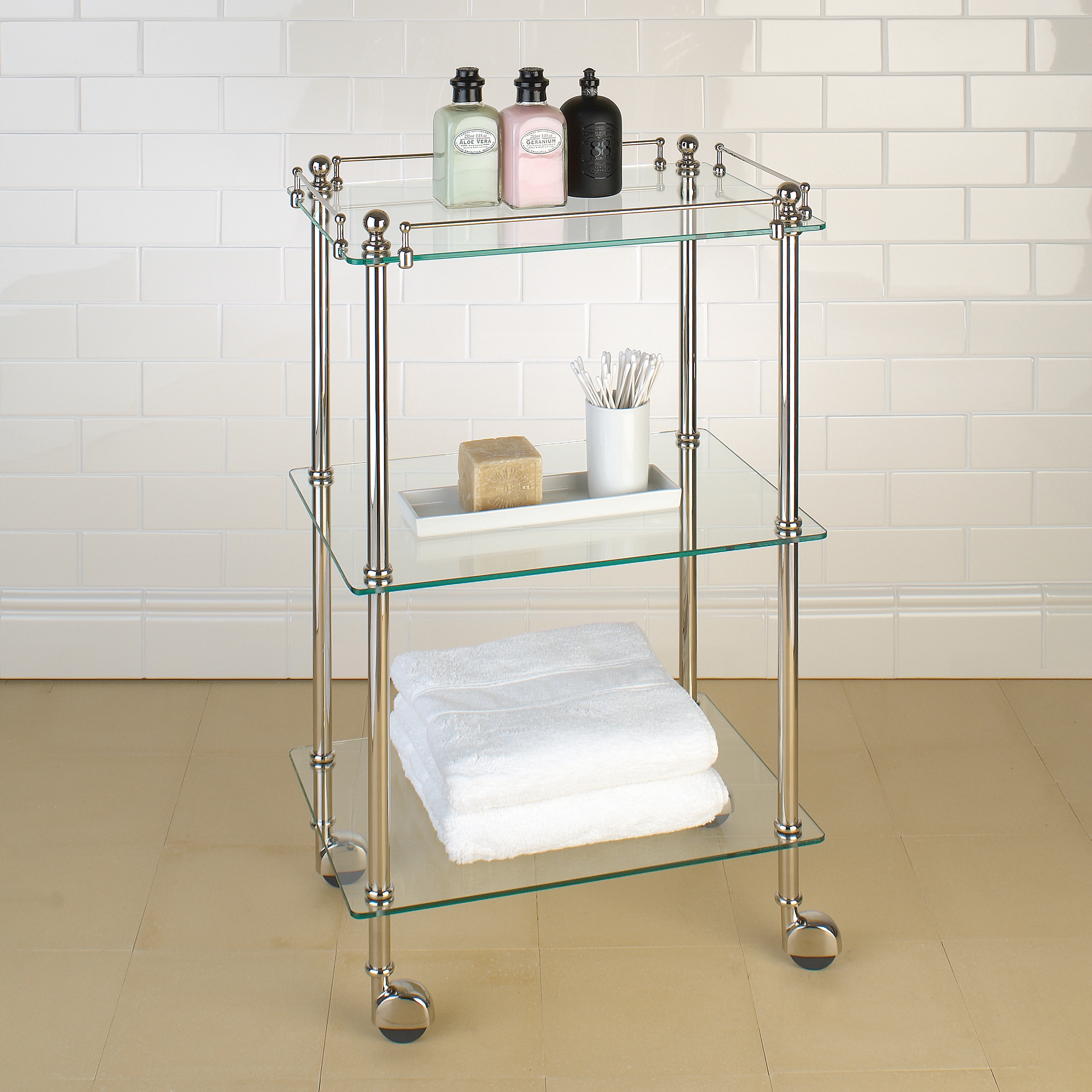 Display product Tavolino with clear glass shelves from manufacturer Aquadomo