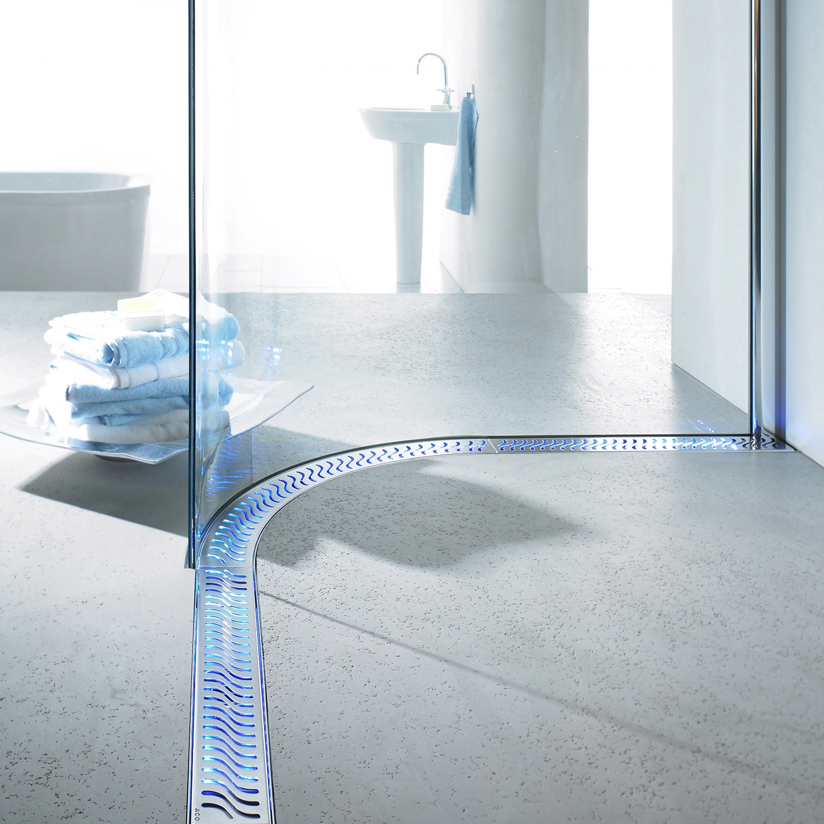 Mostrar el producto ACO ShowerDrain Lightline :Blue del fabricante ACO Haustechnik