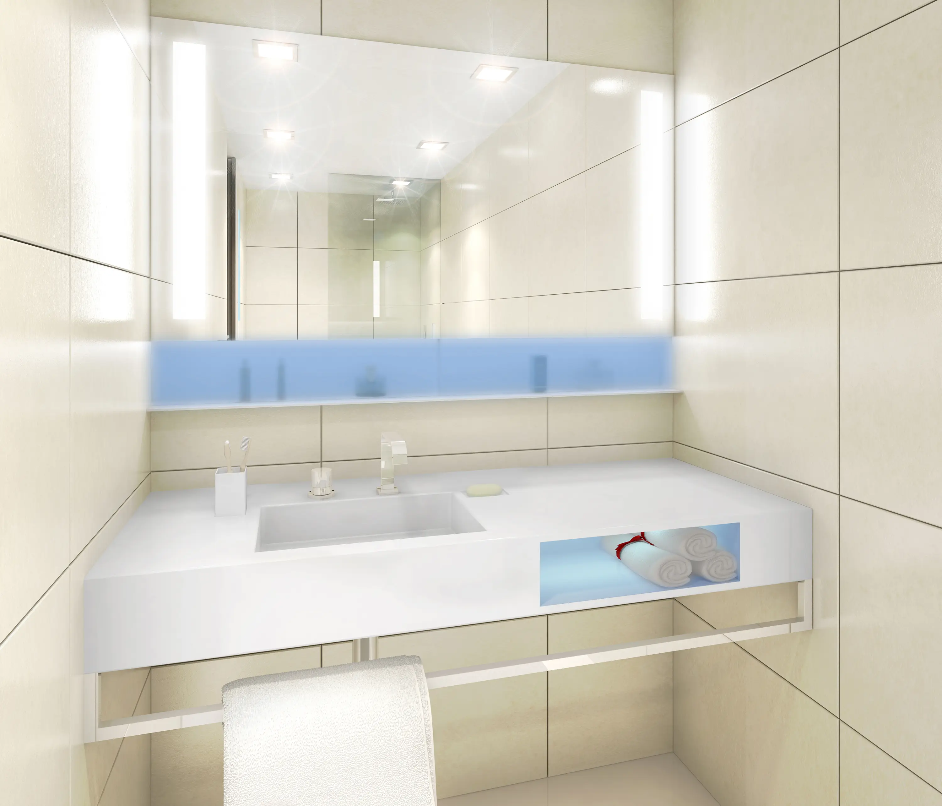AMOS DESIGN - BUILT IN mirror white