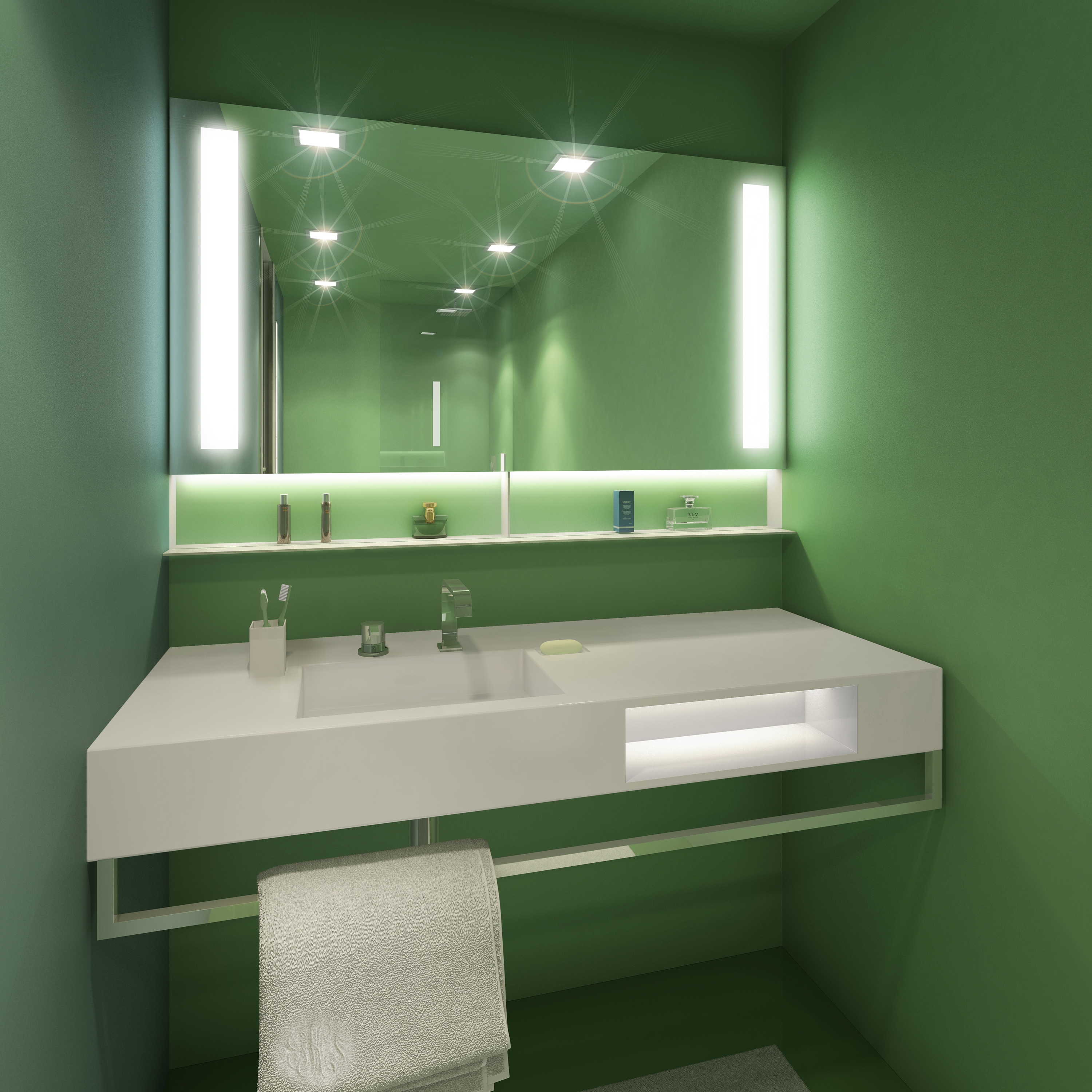 Display product BUILT IN mirror green from manufacturer AMOS DESIGN