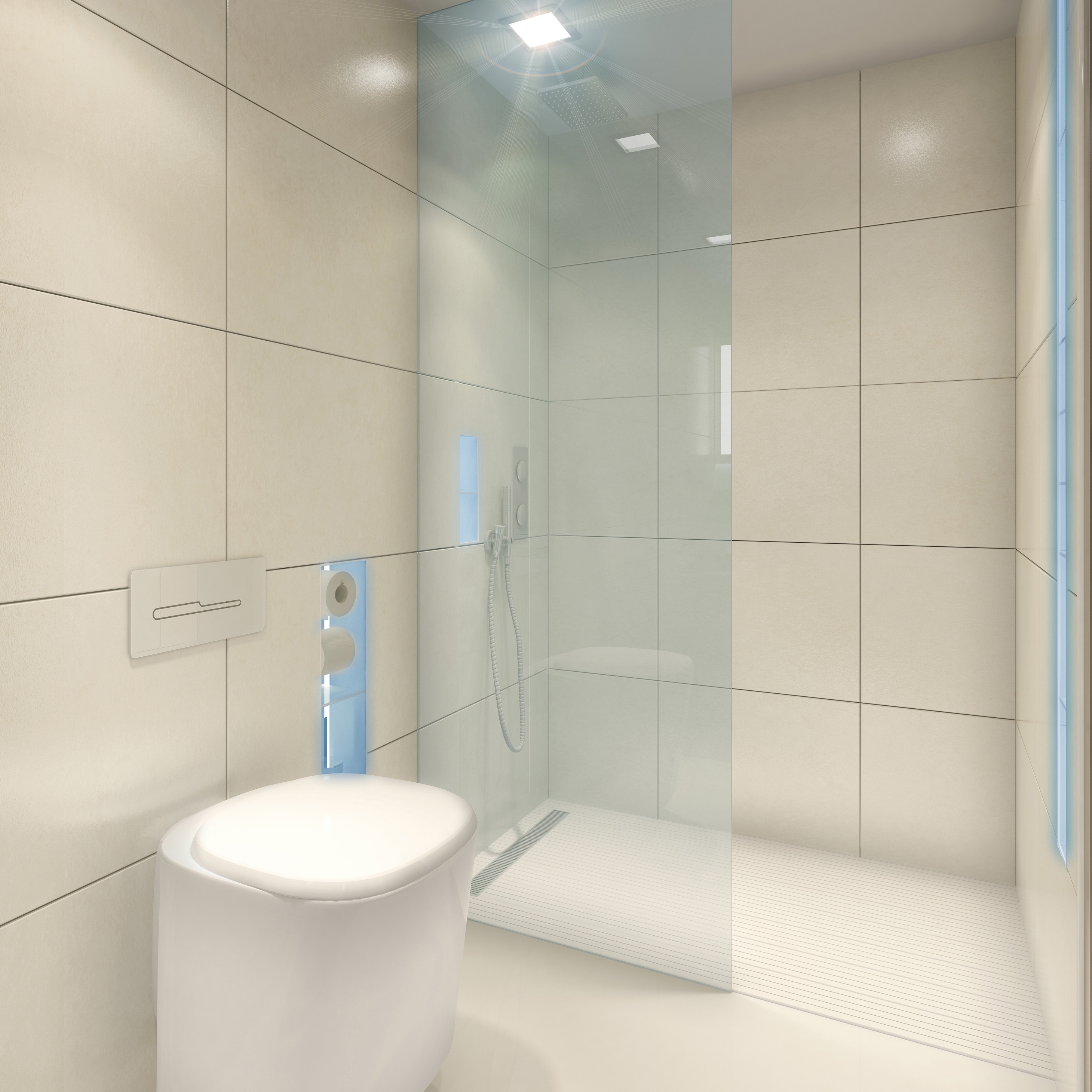 Display product BUILT IN toilet/shower white from manufacturer AMOS DESIGN