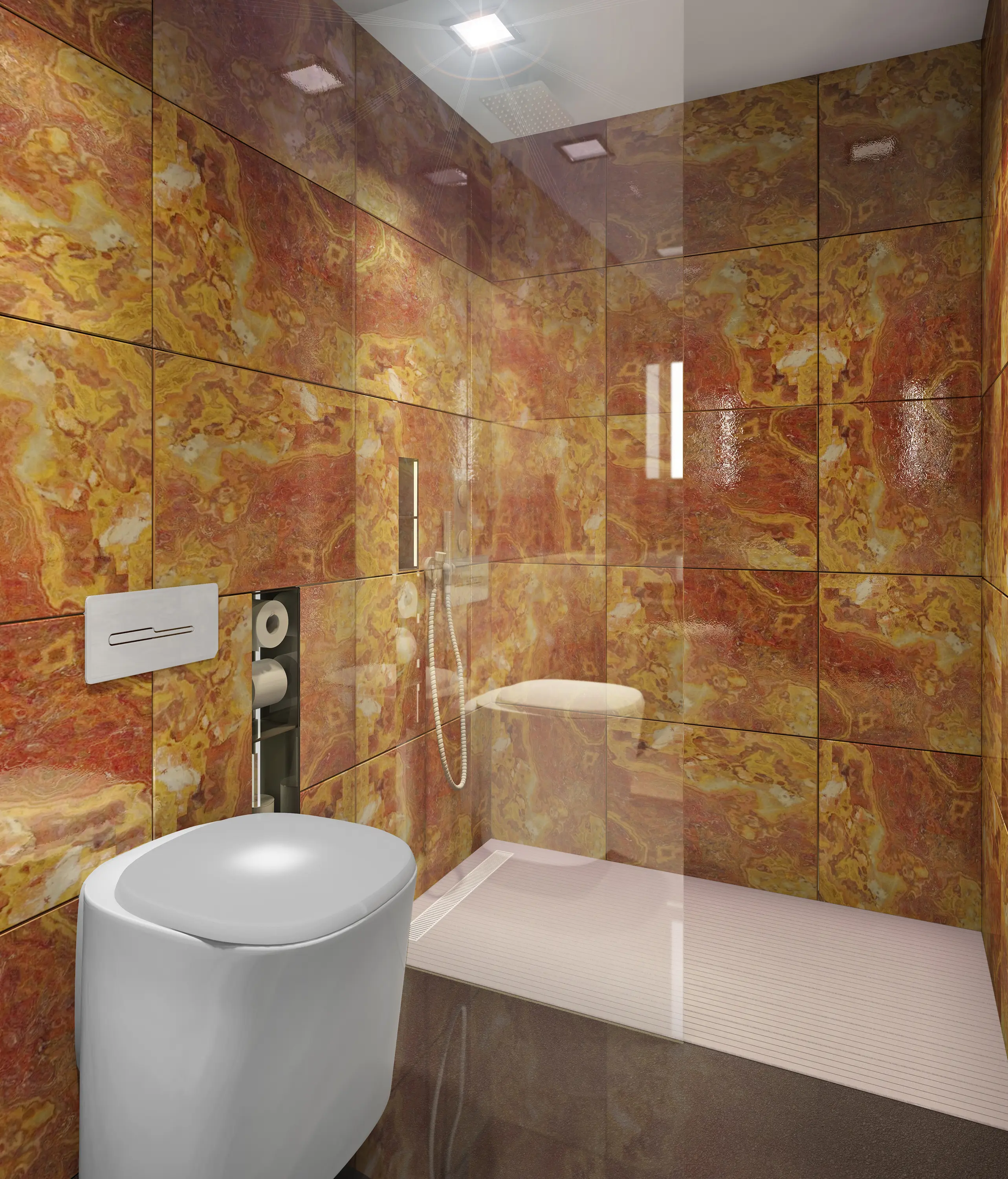 AMOS DESIGN - BUILT IN toilet/shower onyx