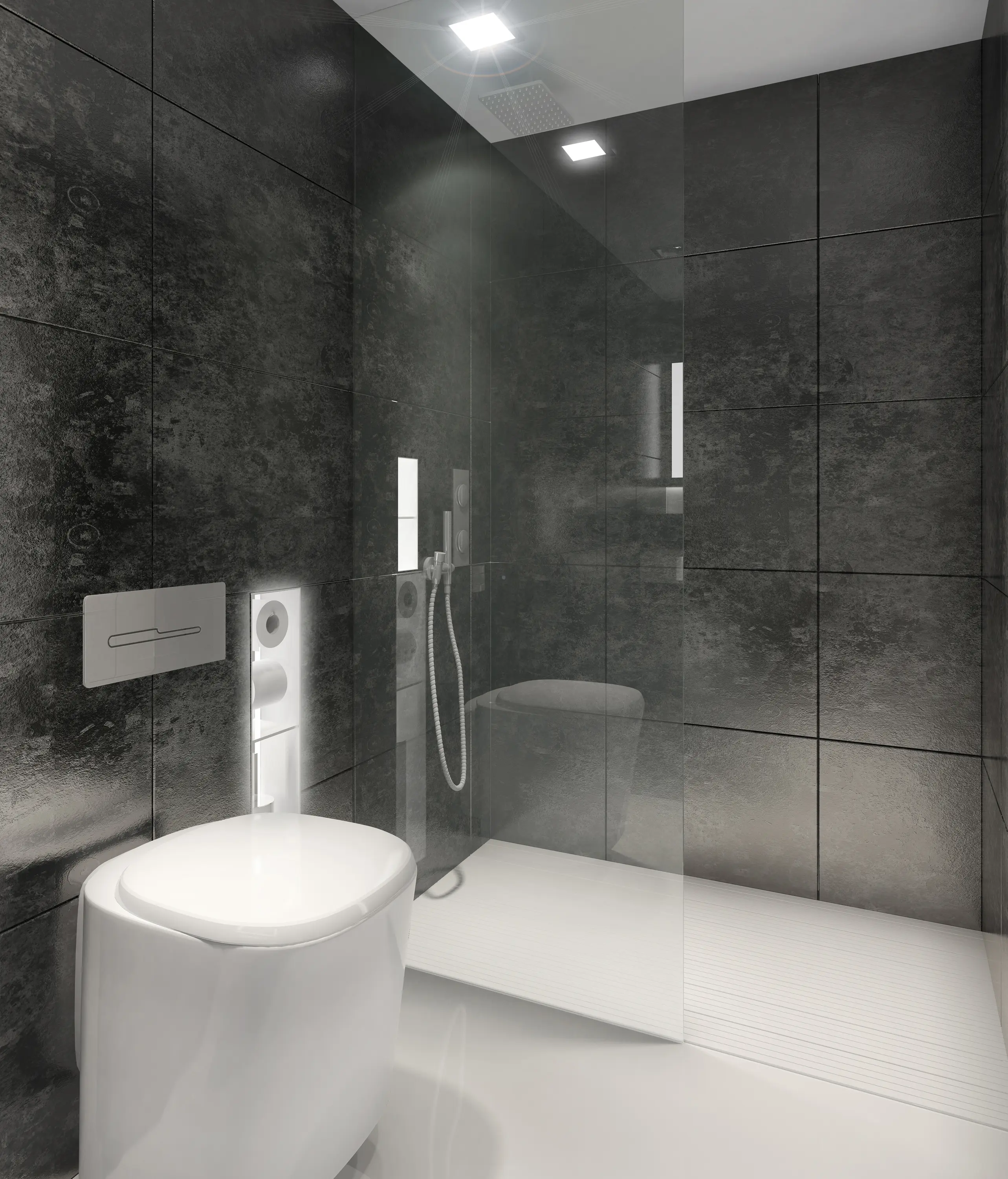 AMOS DESIGN - BUILT IN toilet/shower black
