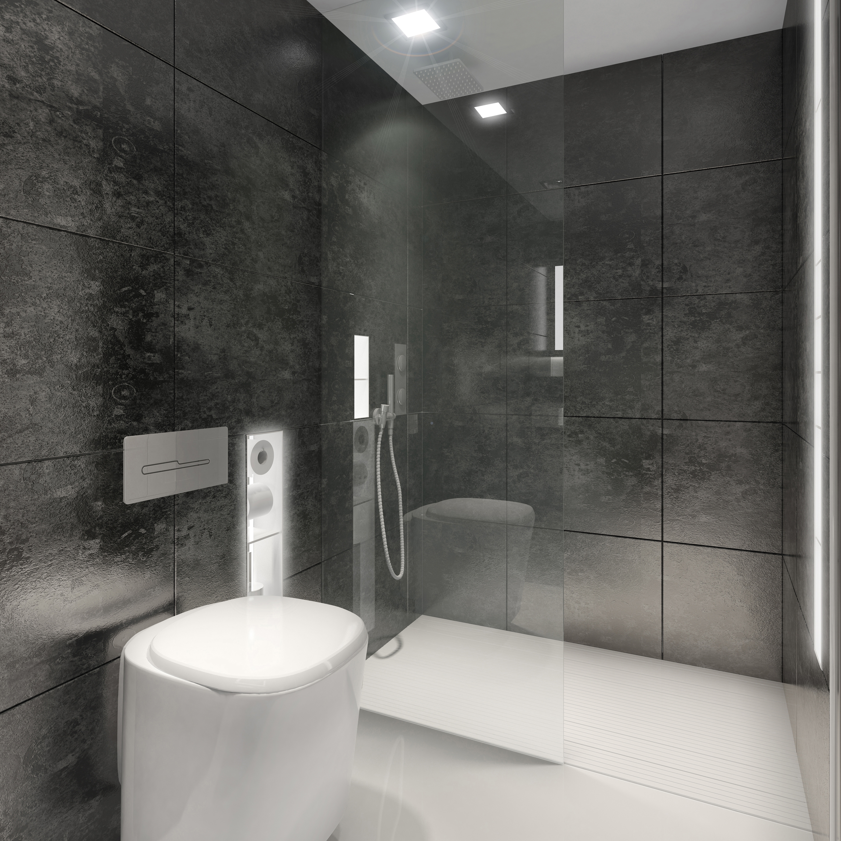 Display product BUILT IN toilet/shower black from manufacturer AMOS DESIGN