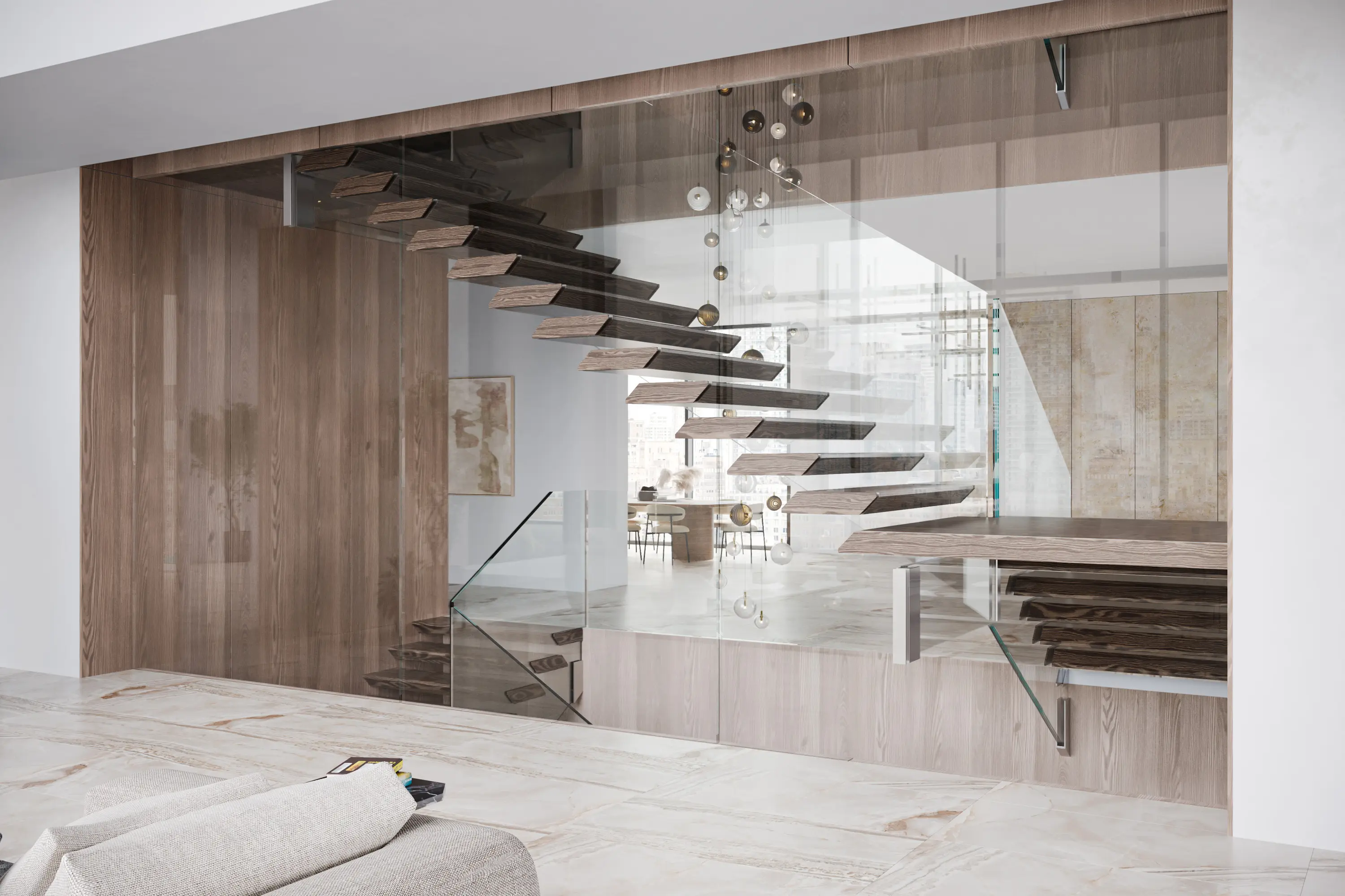 Siller Treppen - Mega Mansion, New York, floating elegance