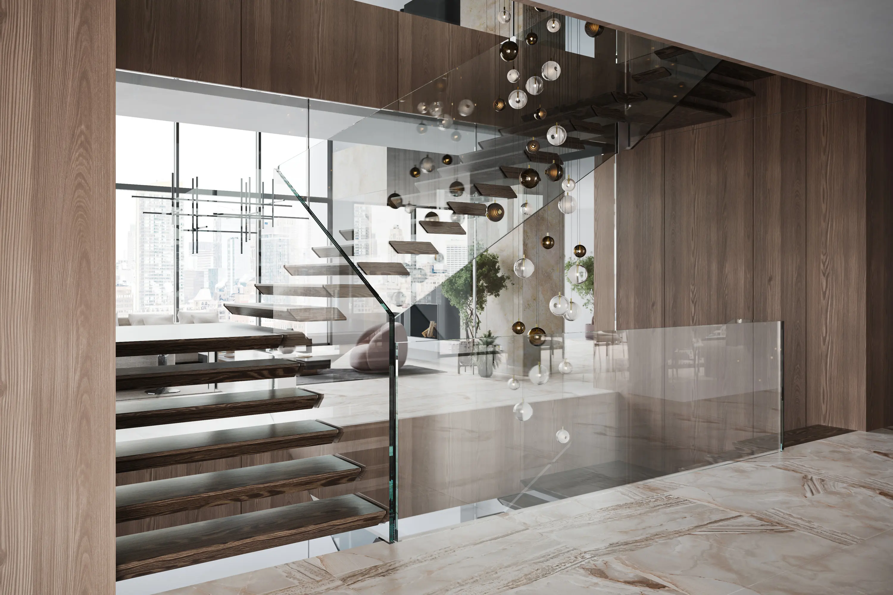 Siller Treppen - Mega Mansion, New York, floating elegance