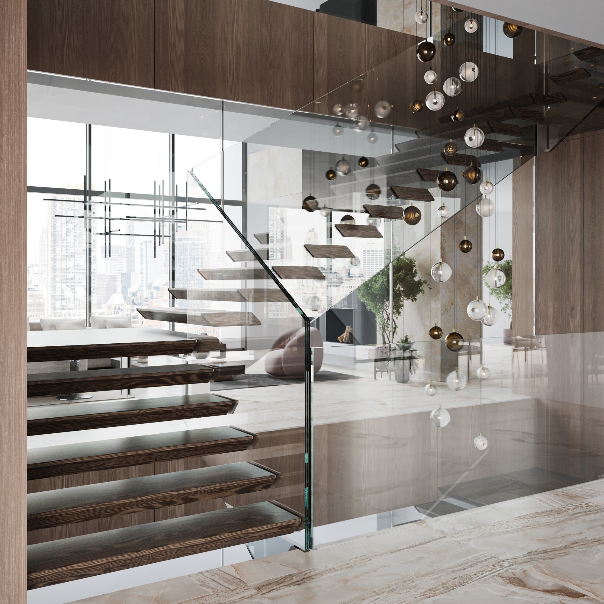 Display product Mega Mansion, New York, floating elegance from manufacturer Siller Treppen