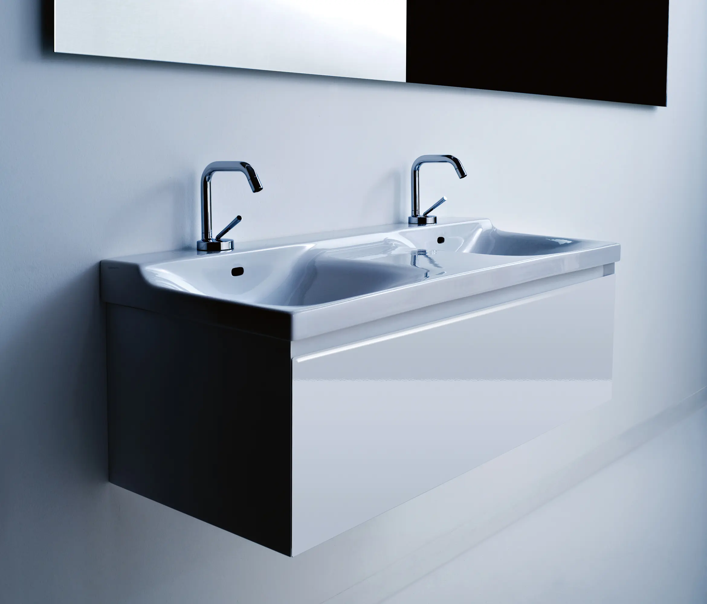 Kerasan - Buddy Washbasin 40 + wall-mounted cabinet 40