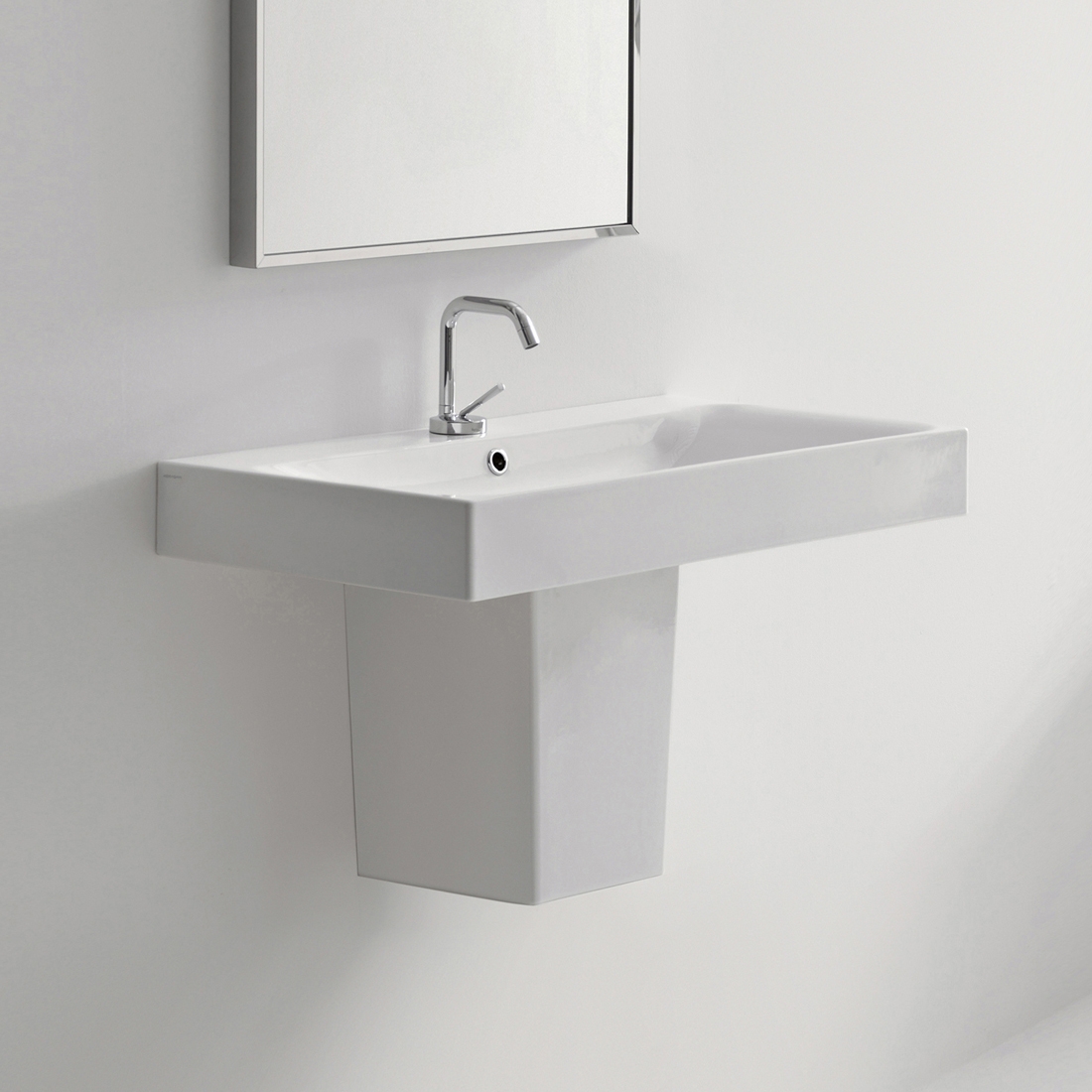 Vertoon produk Cento Washbasin + semi pedestal van vervaardiger Kerasan
