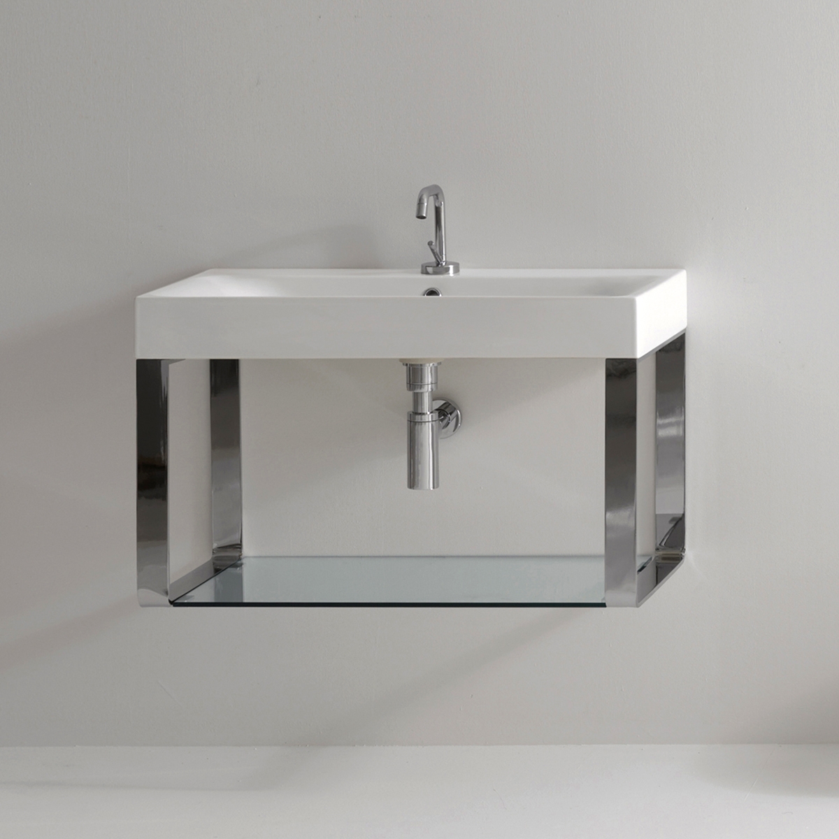 Vertoon produk Cento Washbasin + wall hung unit van vervaardiger Kerasan