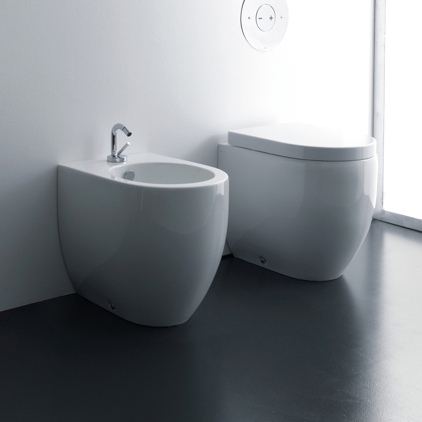 Flo Btw wc pan + bidet 48 cm