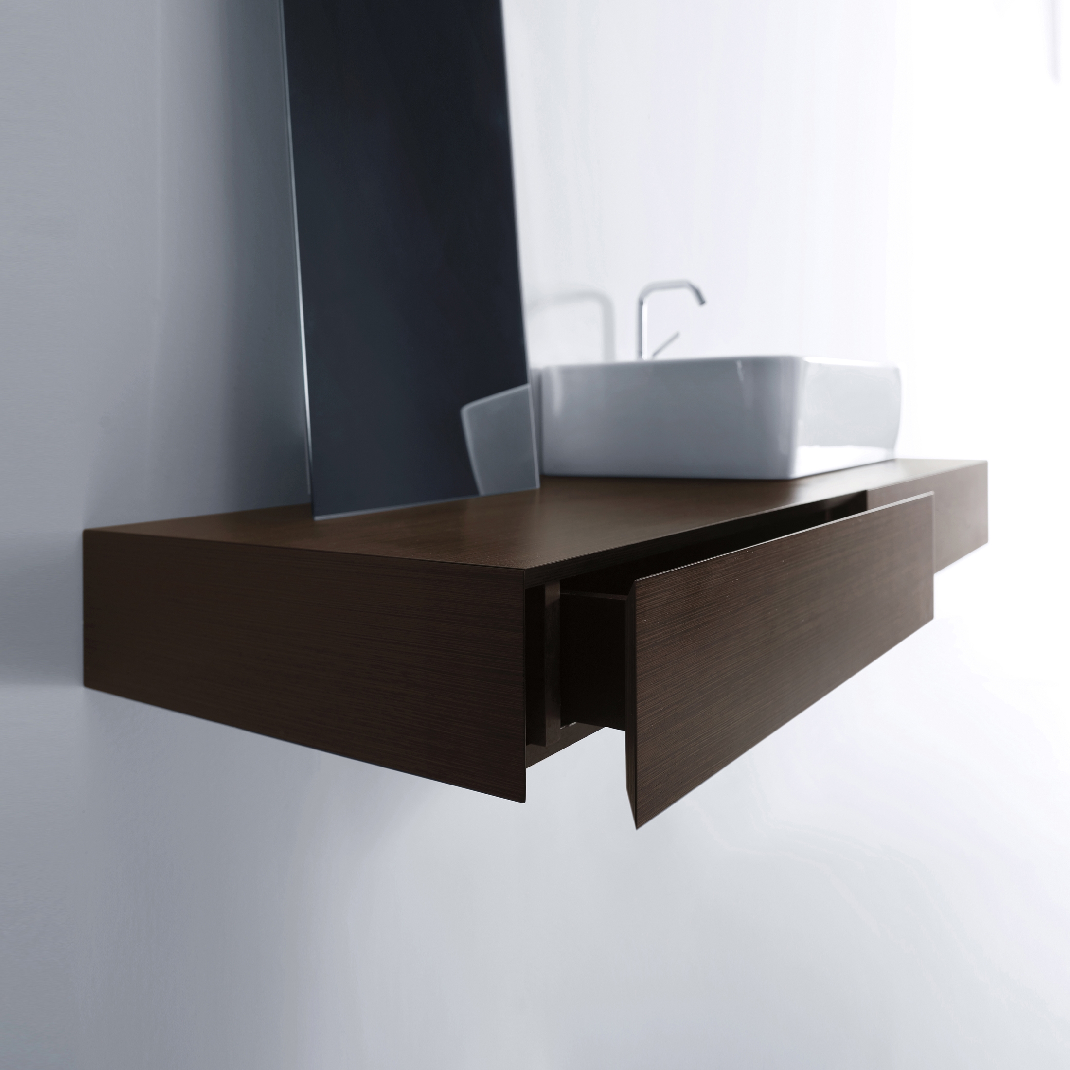 Units Wengè wall hung furniture 140 with 2 drawers