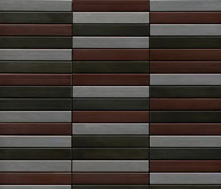 Porcelanosa - Noohn Metal Mosaics Acero Niquel Cobre