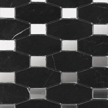Victorian Chain Negro Marquina Mirror