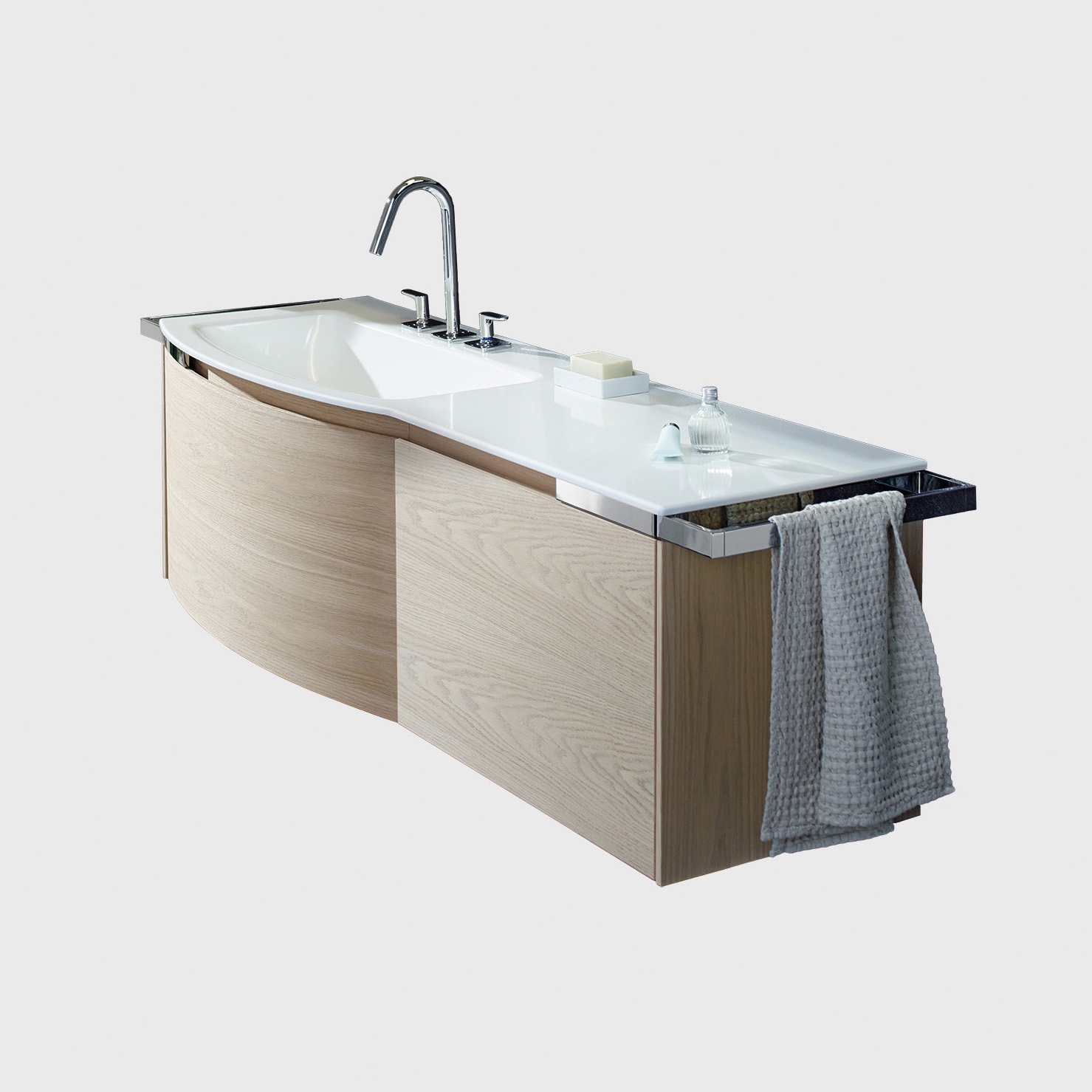 Mostra il prodotto Yso | Ceramic washbasin round incl. vanity unit del produttore burgbad