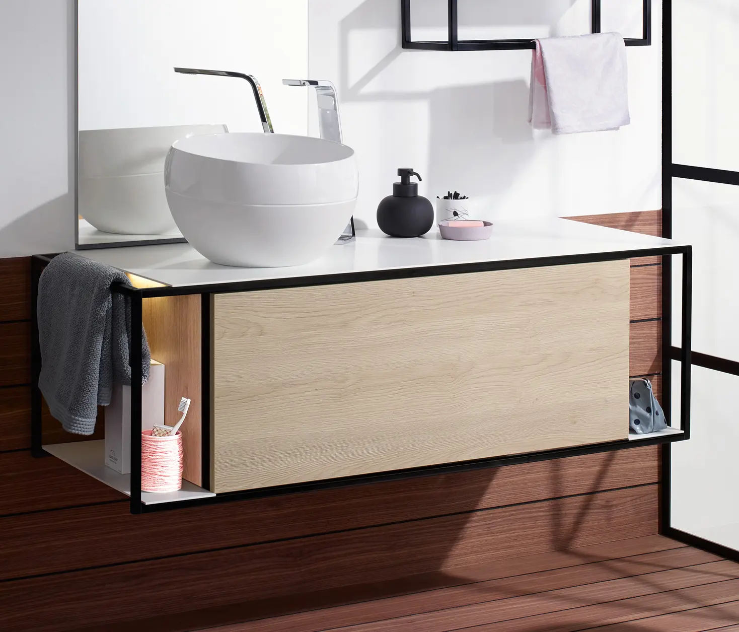 burgbad - Junit | Mineral cast washbasin incl. vanity unit