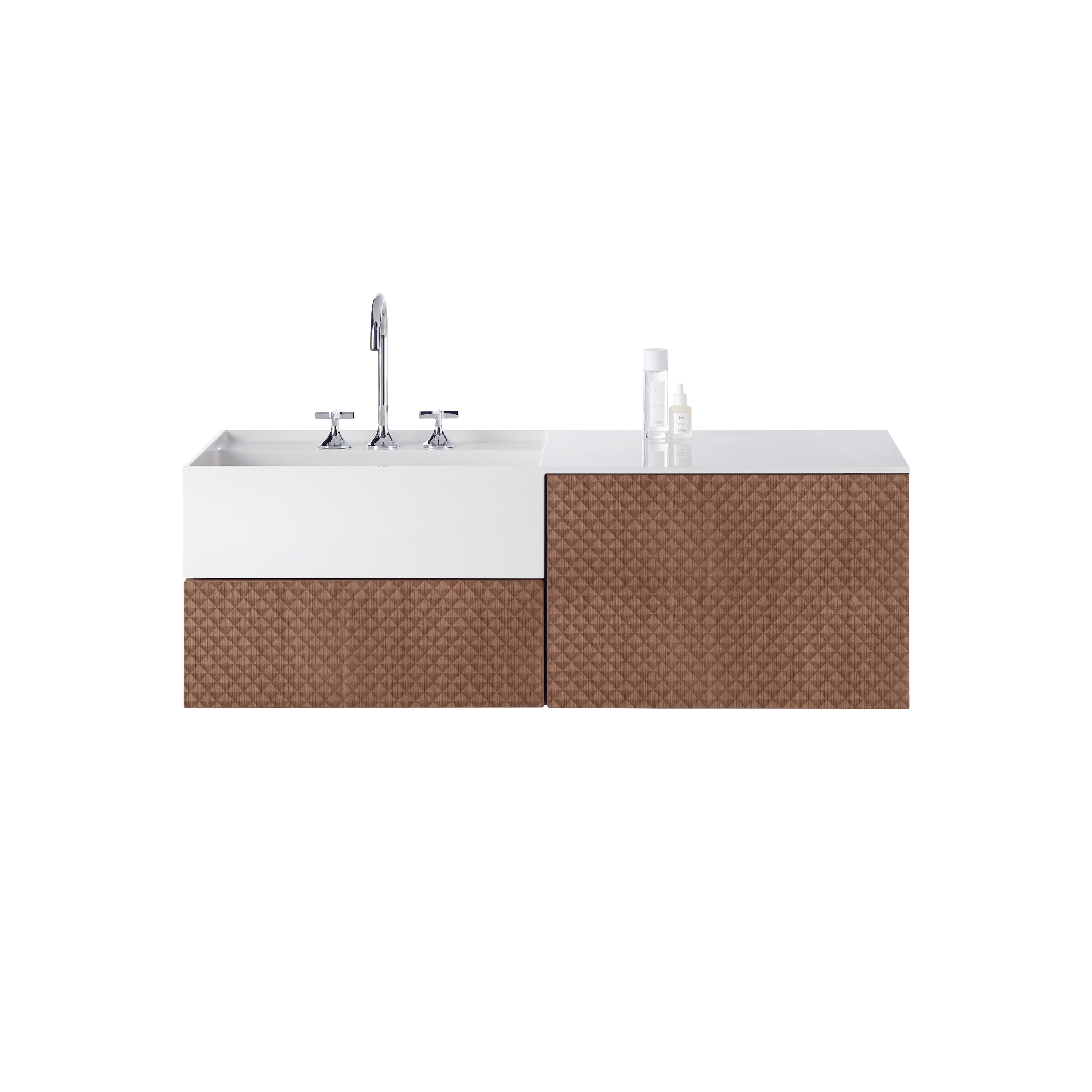 Afficher le produit rc40 | Plan de toilette en pierre de synthèse RC40 M45 avec meuble sous-vasque du fabricant burgbad
