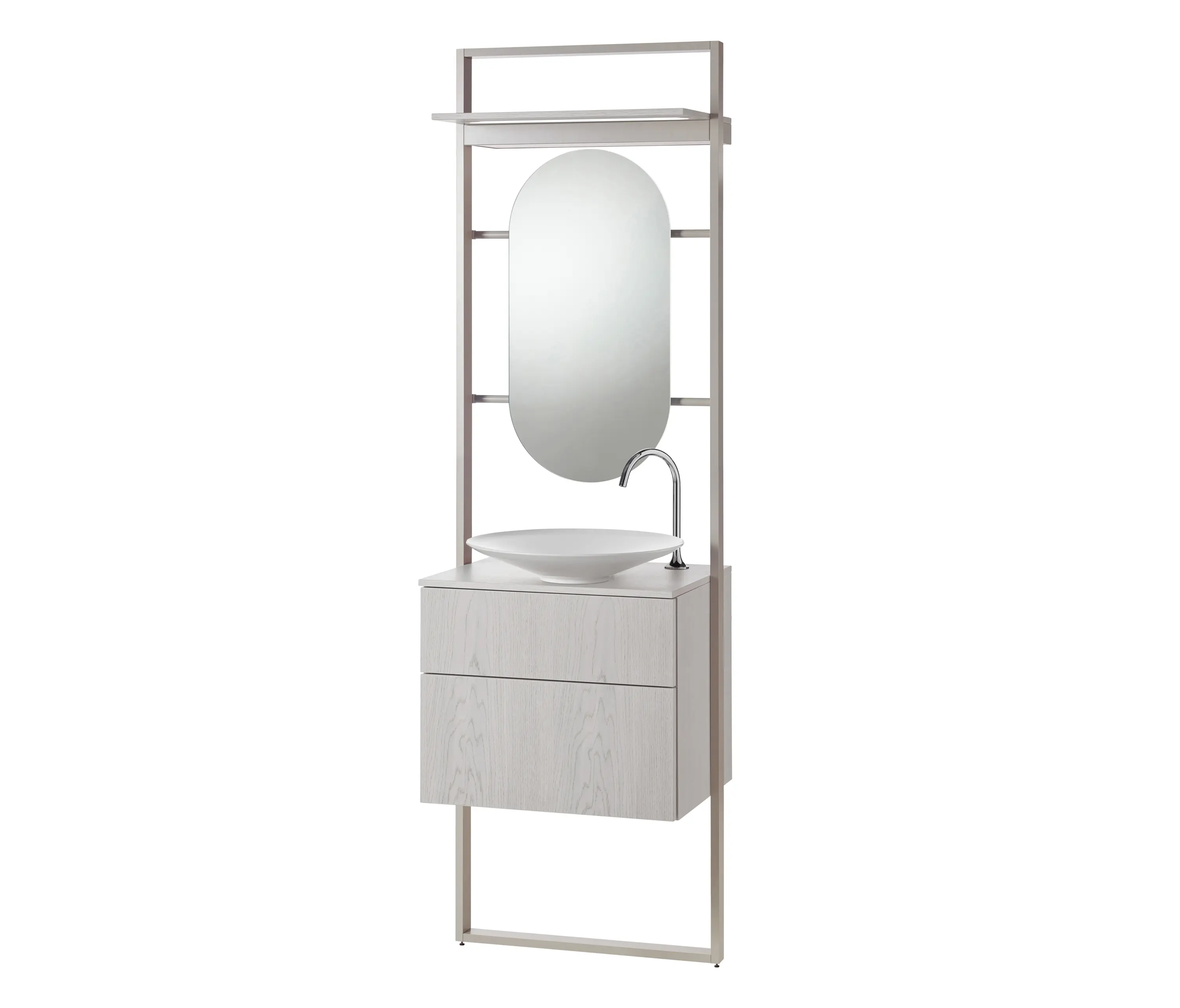 burgbad - rc40 | Aluminium-frame-system incl. mineral cast washbasin sit on vessel