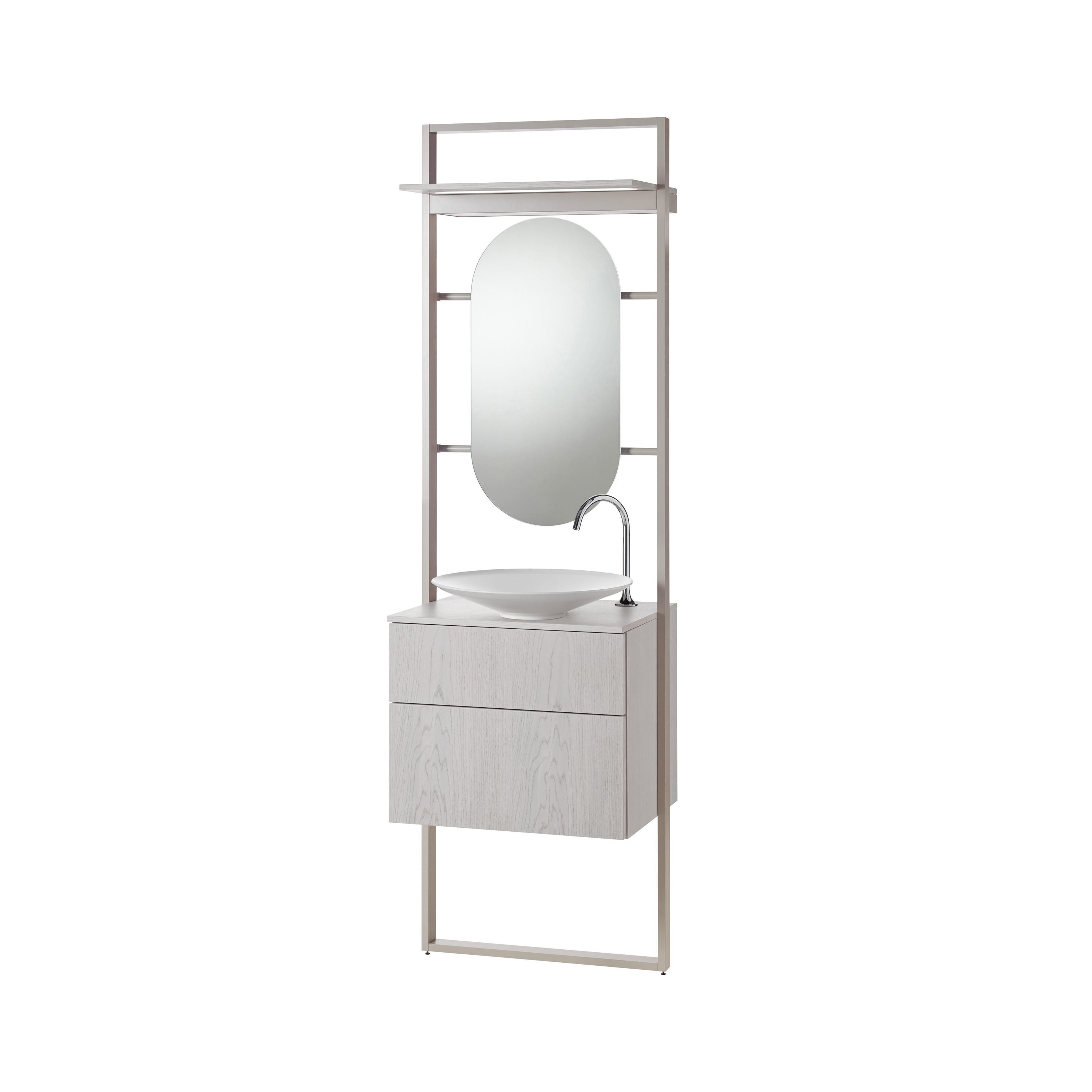 Display product rc40 | Aluminium-frame-system incl. mineral cast washbasin sit on vessel from manufacturer burgbad