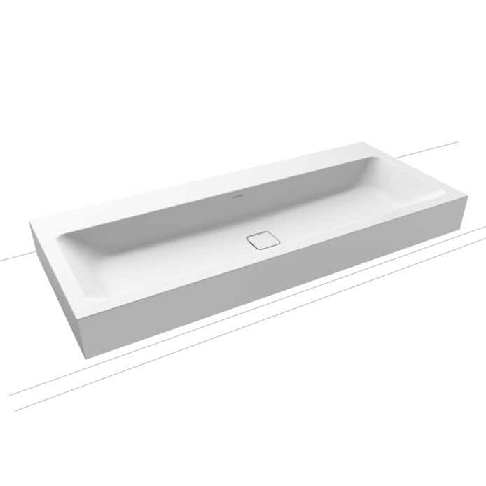 Cono countertop double washbasin alpine white matt